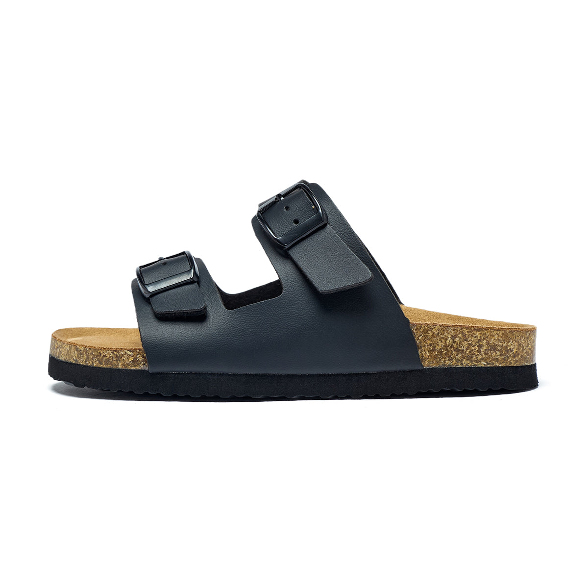 Kids’ sandals with soft cork footbed and secure buckle.
