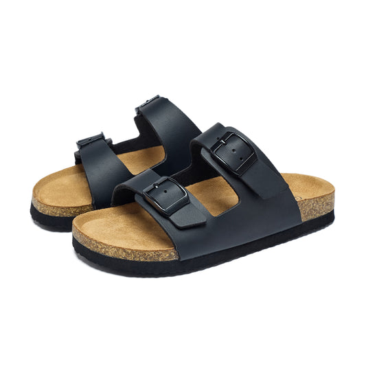 Adjustable buckle cork sandals for boys and girls.