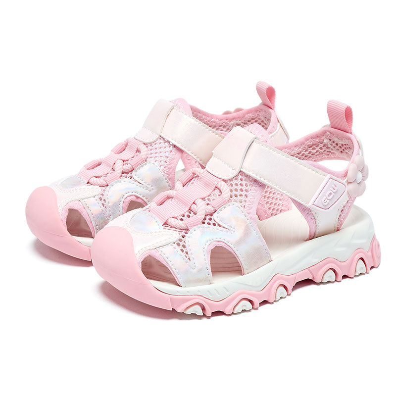 Girls Outdoor Closed Toe Sandals, Non-Slip, Lightweight for Summer