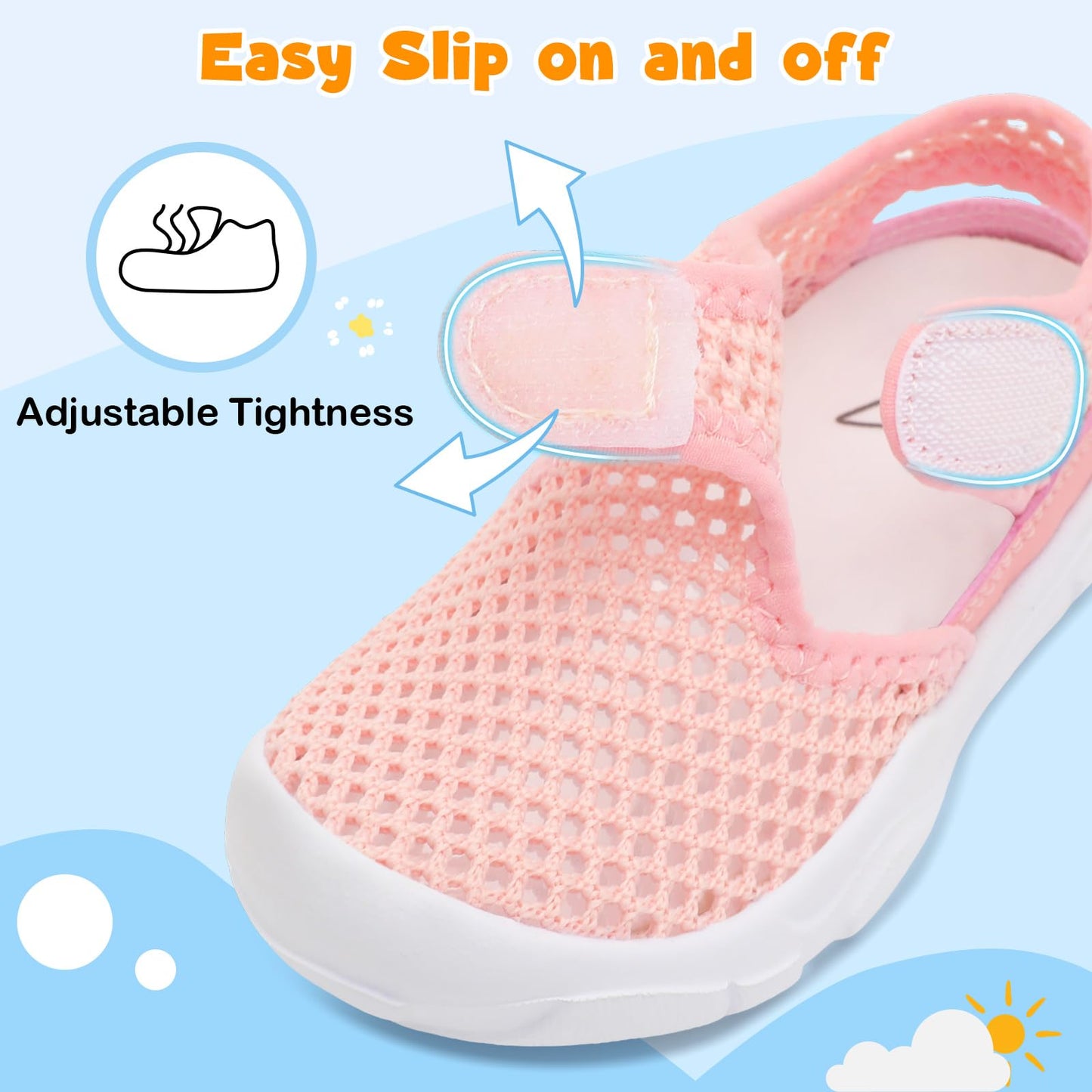 Toddler Sandals Boys Girls Wide Sandals Kids Water Sandal Shoes Lightweight Barefoot Summer Shoes for Beach Swim