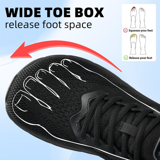 Wide Toe Box Shoes for Men Cushioned Road Running Shoe Non Slip Mens