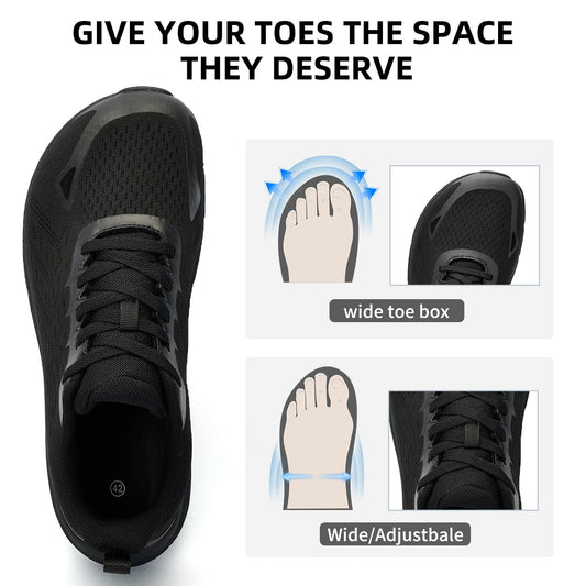 Wide Toe Box Shoes for Men - Wide Width Walking Shoes Comfortable Athletic Running Tennis