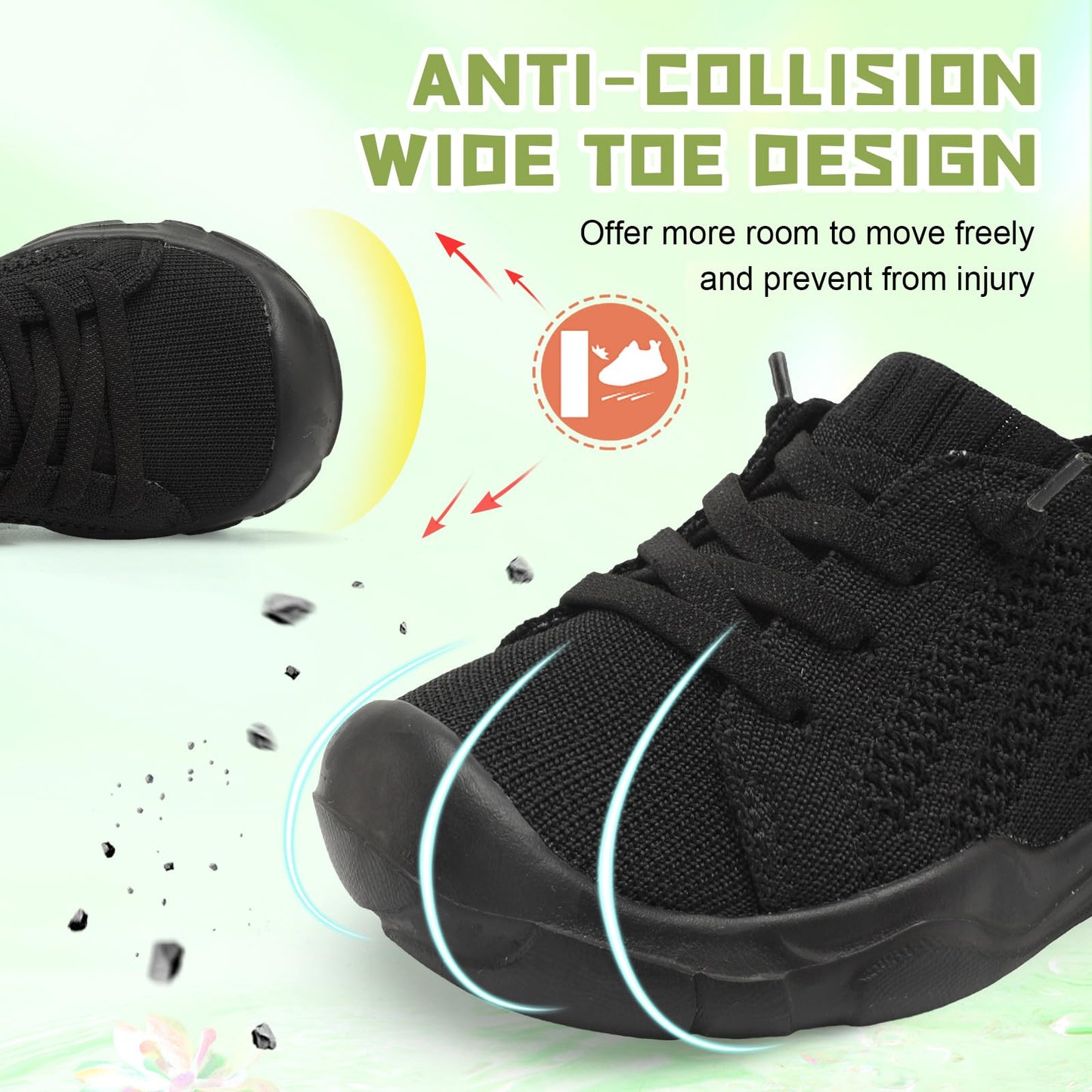 Toddler Shoes for Boys Girls Slip on Sneakers Wide Toe Walking Shoes