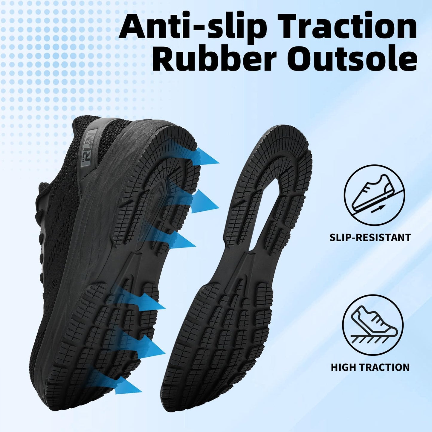 Wide Toe Box Shoes for Men Cushioned Road Running Shoe Non Slip Mens