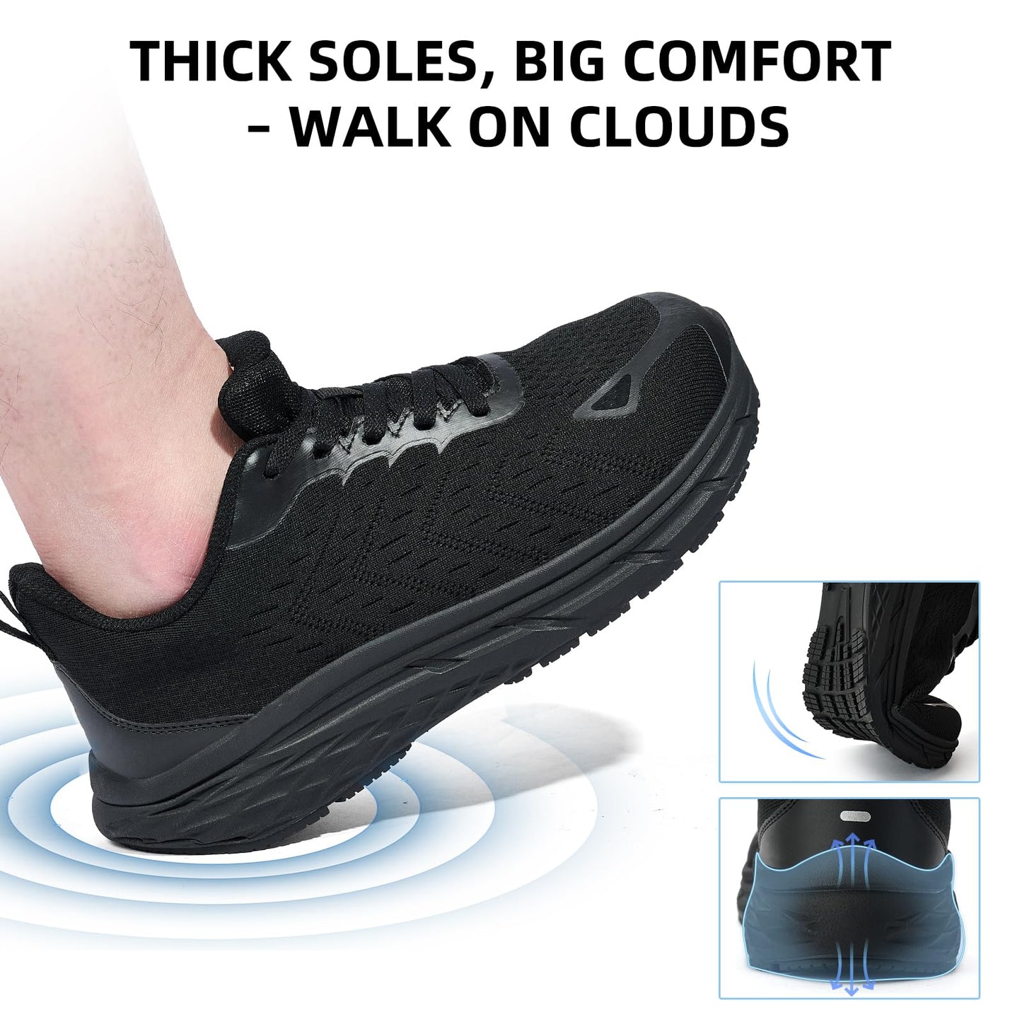 Wide Toe Box Shoes for Men - Wide Width Walking Shoes Comfortable Athletic Running Tennis