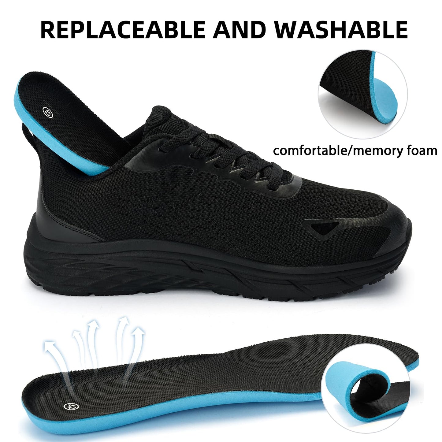 Wide Toe Box Shoes for Men - Wide Width Walking Shoes Comfortable Athletic Running Tennis