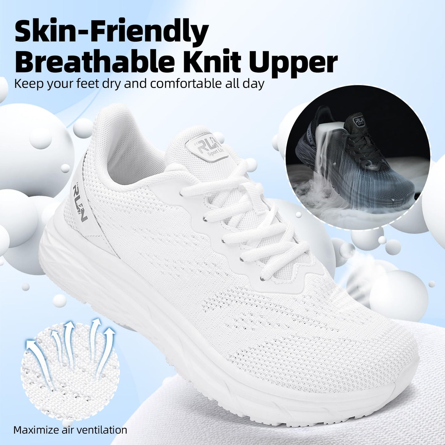 Wide Toe Box Shoes for Men Cushioned Road Running Shoe Non Slip Mens
