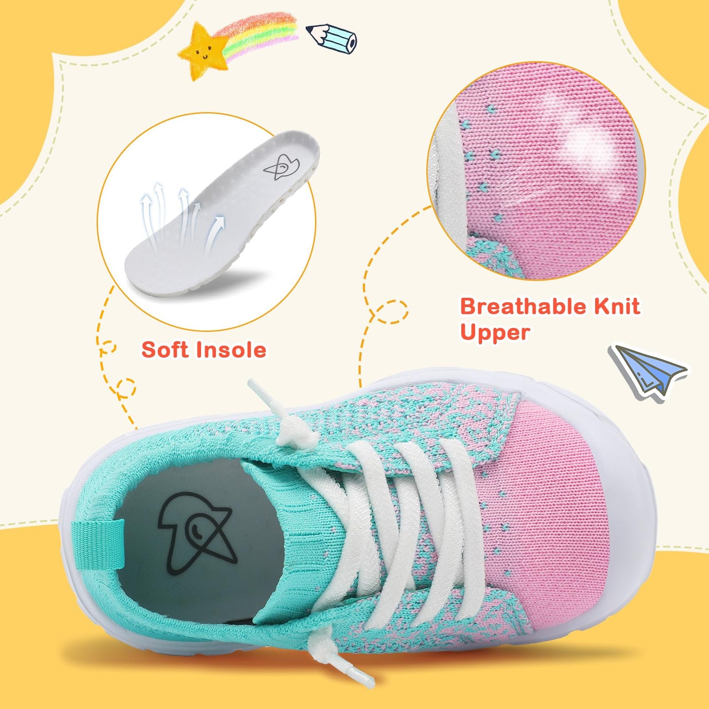 Toddler Shoes Boys Girls Barefoot Shoes Kids Breathable Sneakers