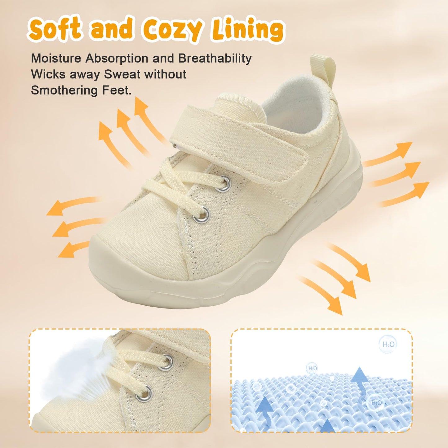 Kids Canvas Shoes Running Shoes for Girls Boys Wide Toe Box Barefoot Toddler Sneakers