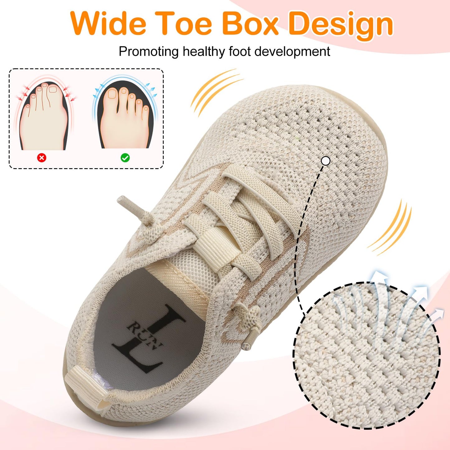 Toddler Barefoot Boys Girls Tennis Shoes