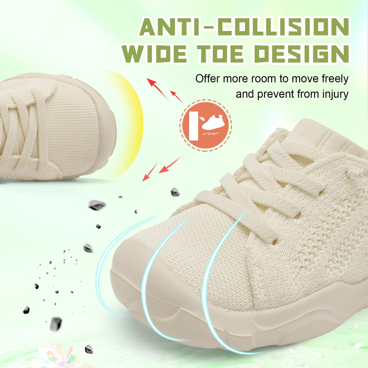 Toddler Shoes for Boys Girls Slip on Sneakers Wide Toe Walking Shoes