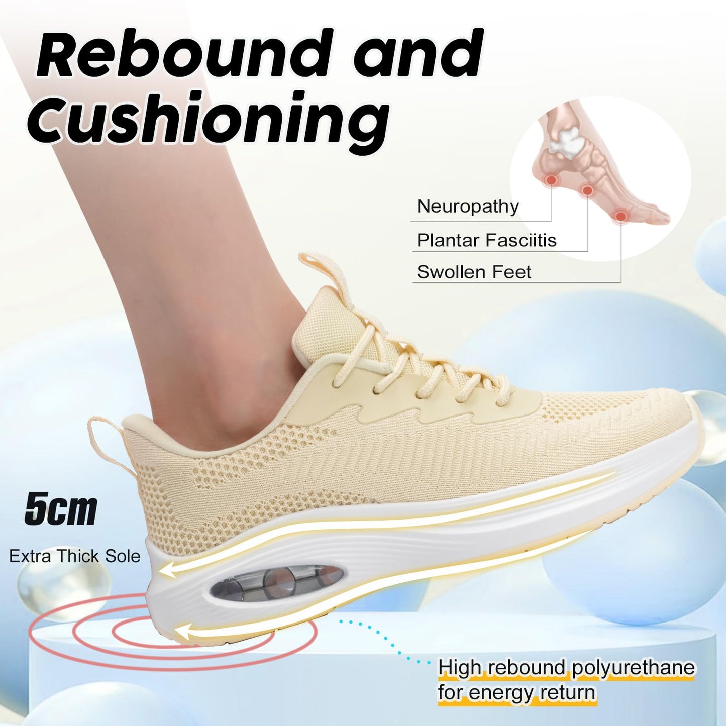 Wide Toe Box Shoes Women Air Cushion Road Running Shoes Extra Wide Width Sneakers
