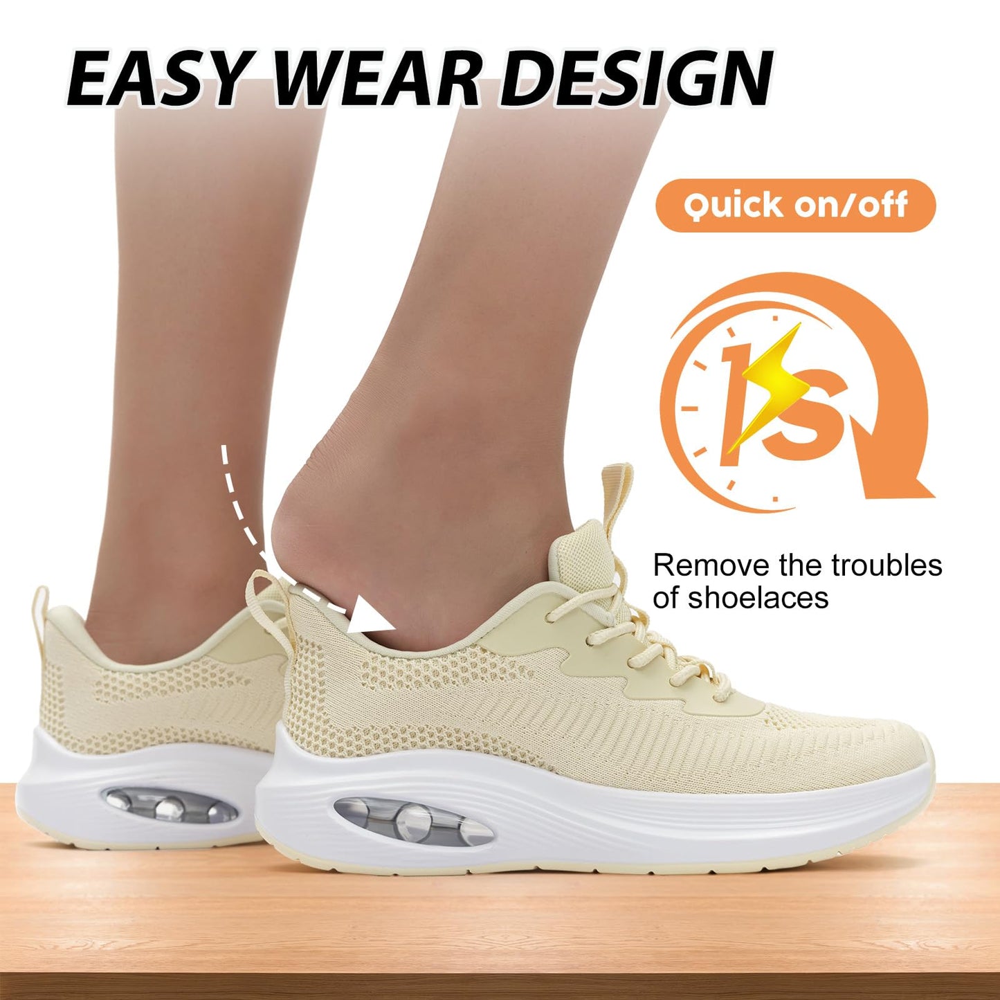 Wide Toe Box Shoes Women Air Cushion Road Running Shoes Extra Wide Width Sneakers