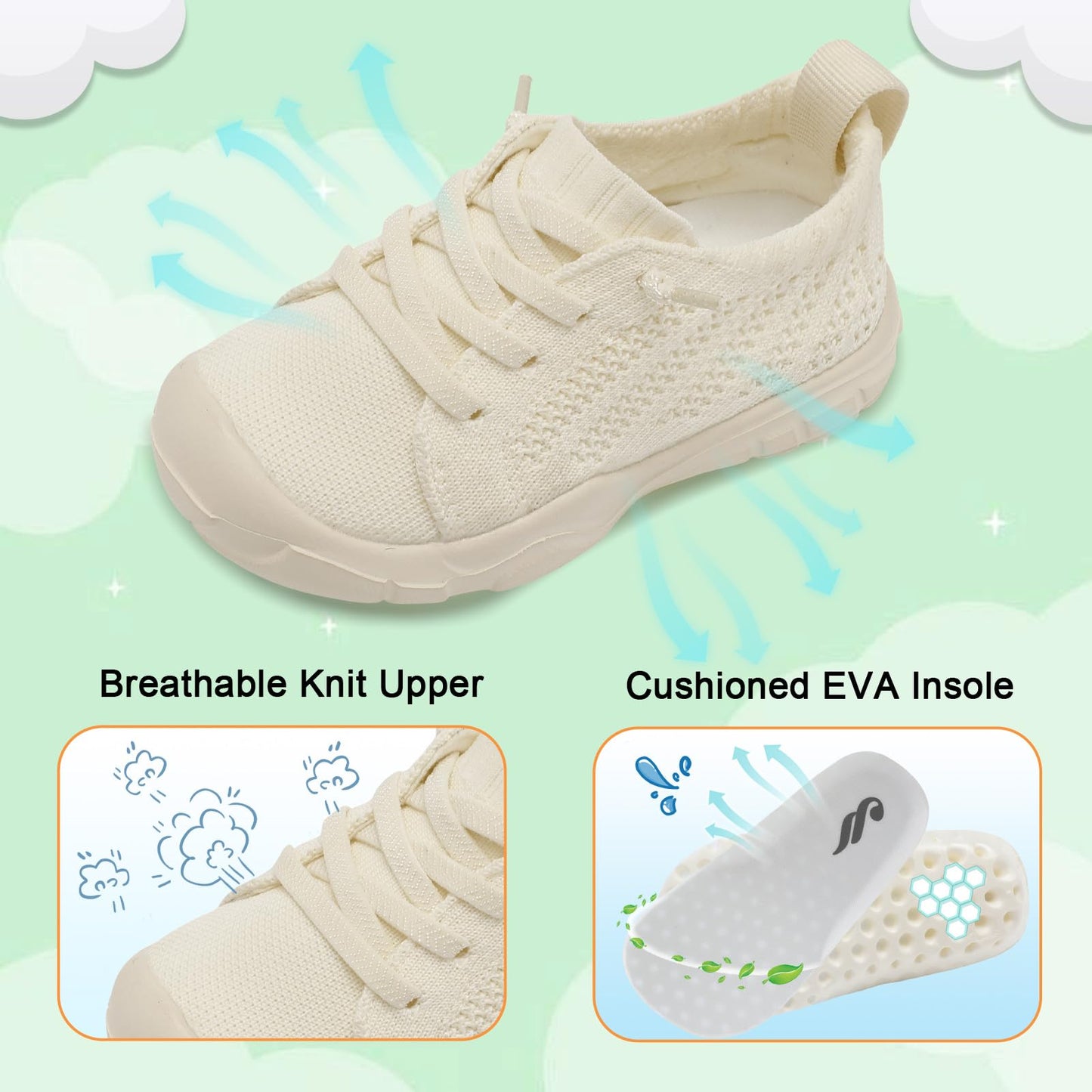 Toddler Shoes for Boys Girls Slip on Sneakers Wide Toe Walking Shoes