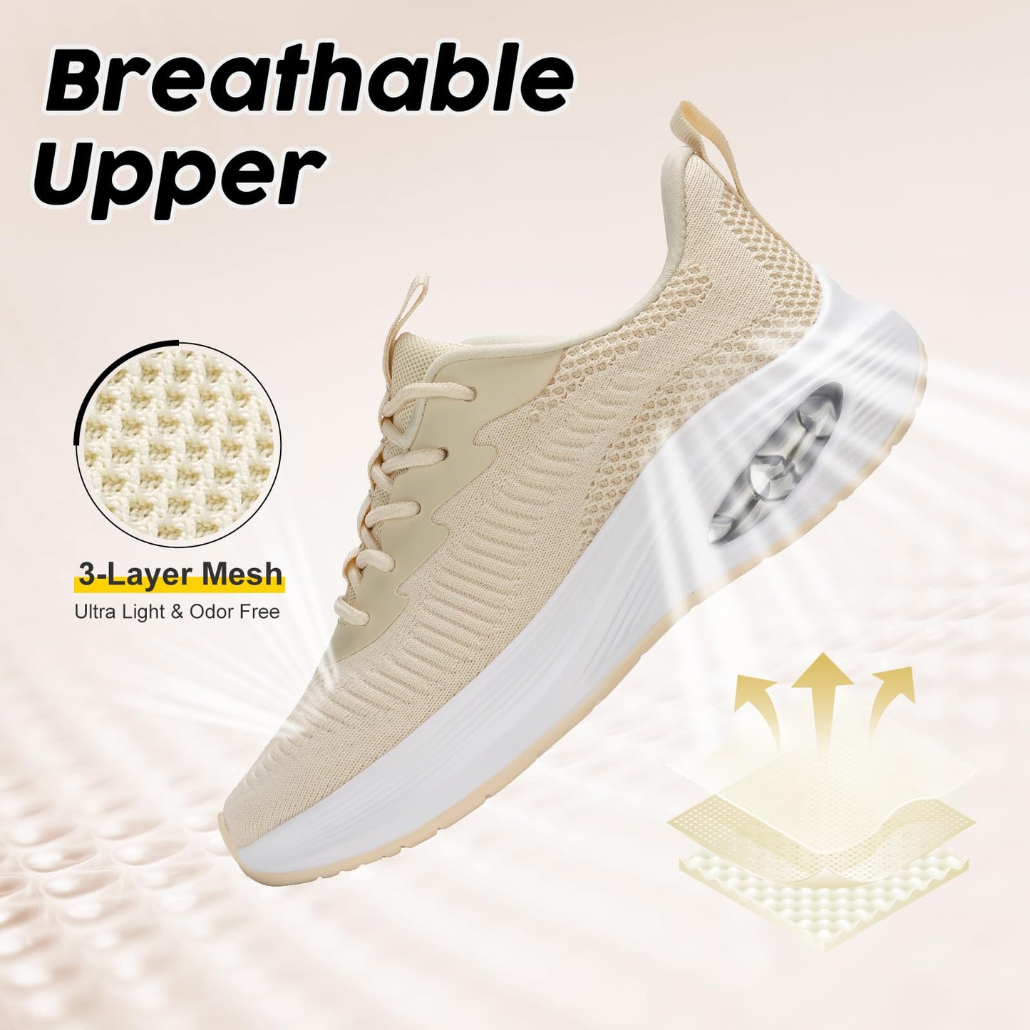 Wide Toe Box Shoes Women Air Cushion Road Running Shoes Extra Wide Width Sneakers