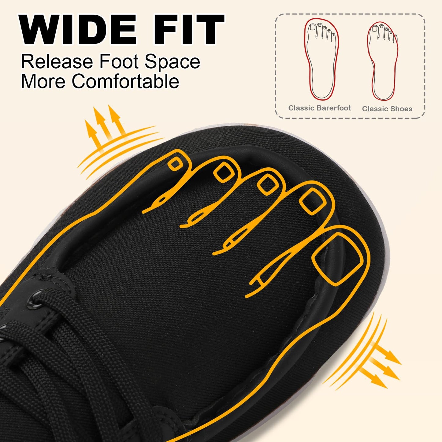 Womens Walking Shoes Barefoot Running Shoes Wide Toe Zero Drop Tennis Sneakers