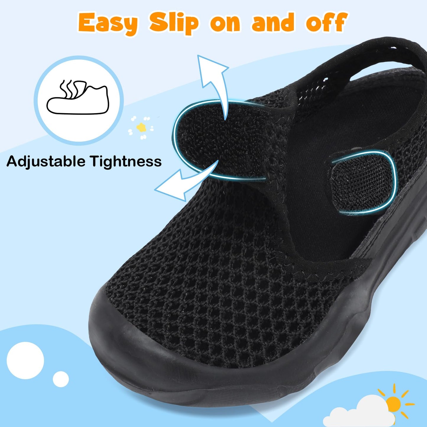 Toddler Sandals Boys Girls Wide Sandals Kids Water Sandal Shoes Lightweight Barefoot Summer Shoes for Beach Swim