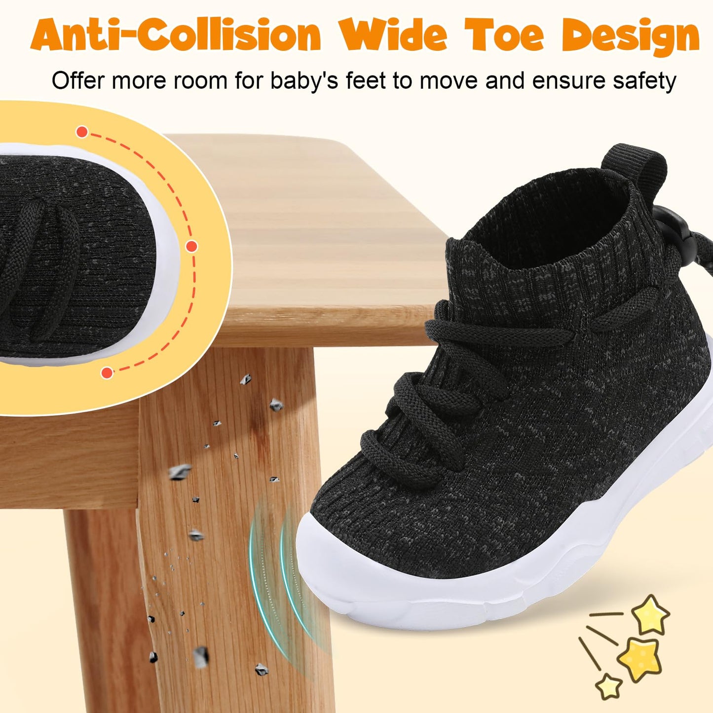 Toddler Shoes High Top Sneakers for Boys Girls Barefoot Wide Walking Tennis Shoes