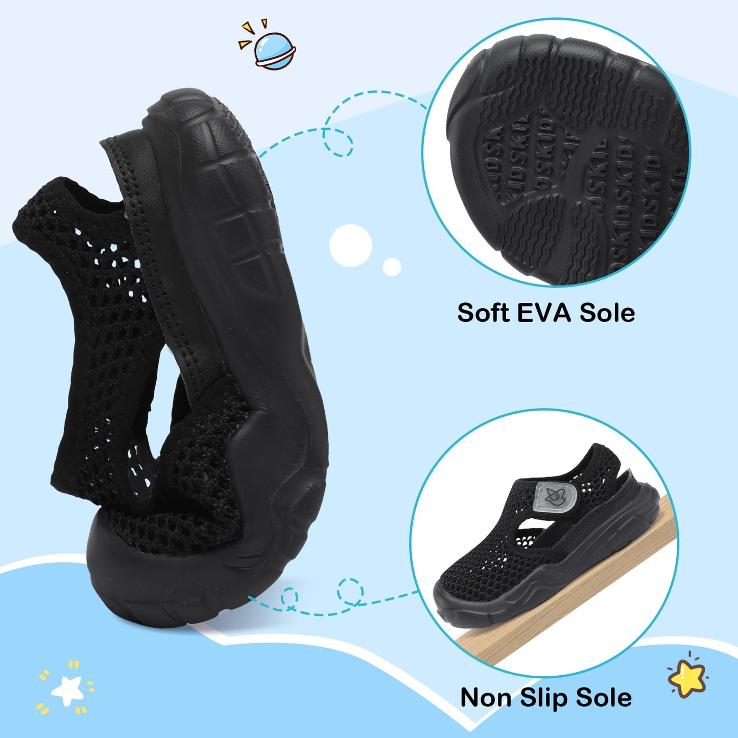 Toddler Sandals Boys Girls Wide Sandals Kids Water Sandal Shoes Lightweight Barefoot Summer Shoes for Beach Swim