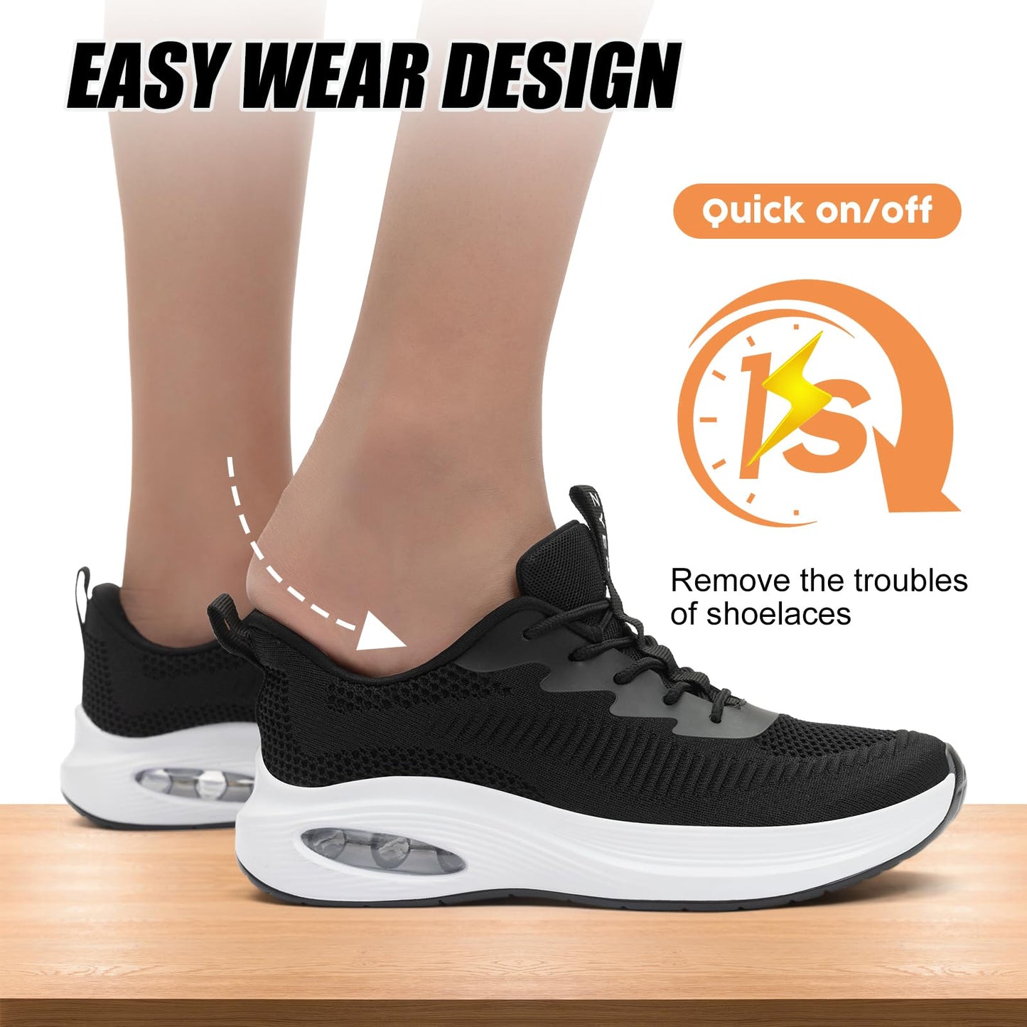 Wide Toe Box Shoes Women Air Cushion Road Running Shoes Extra Wide Width Sneakers