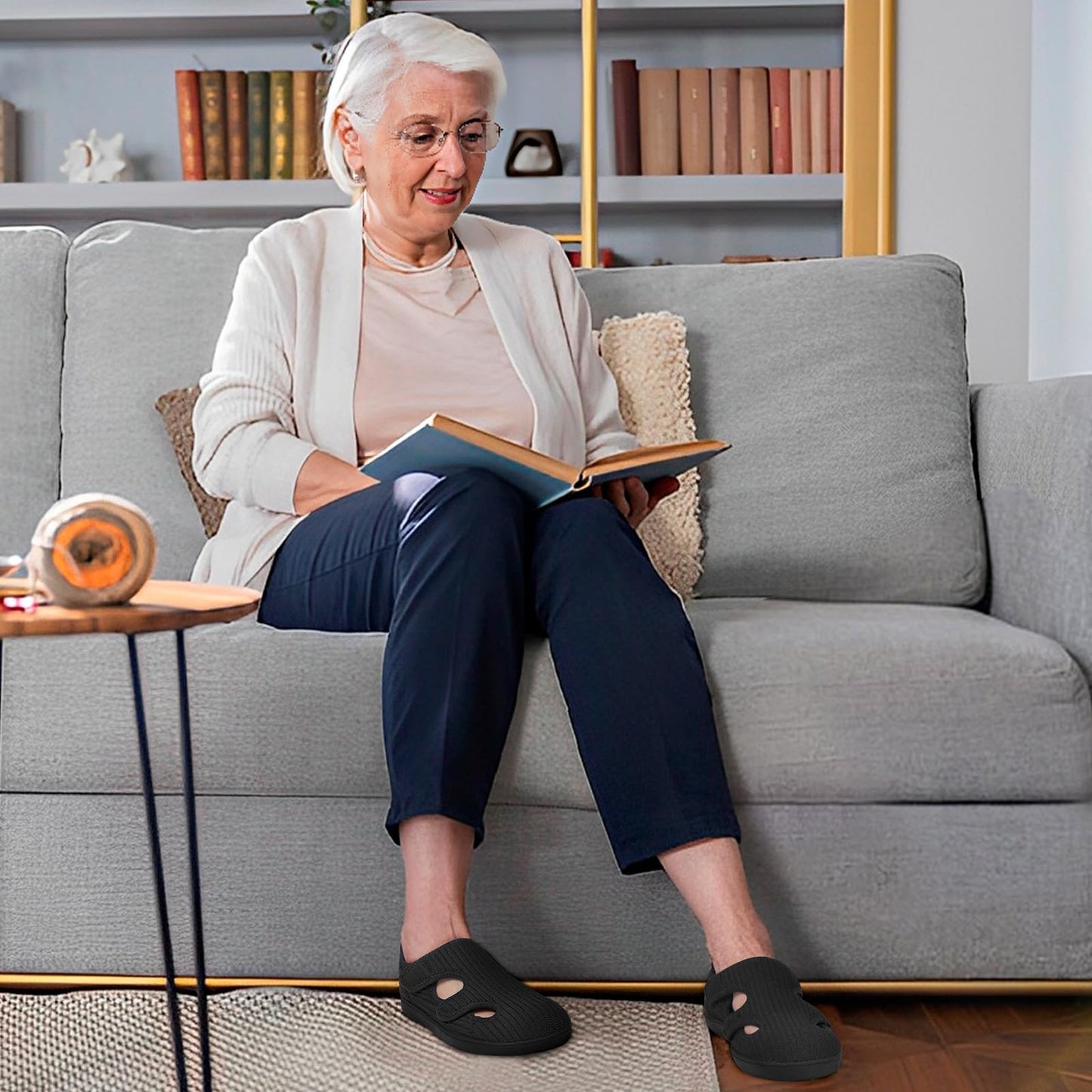 Diabetic Shoes for Women Adjustable Extra Wide Barefoot Walking Shoes