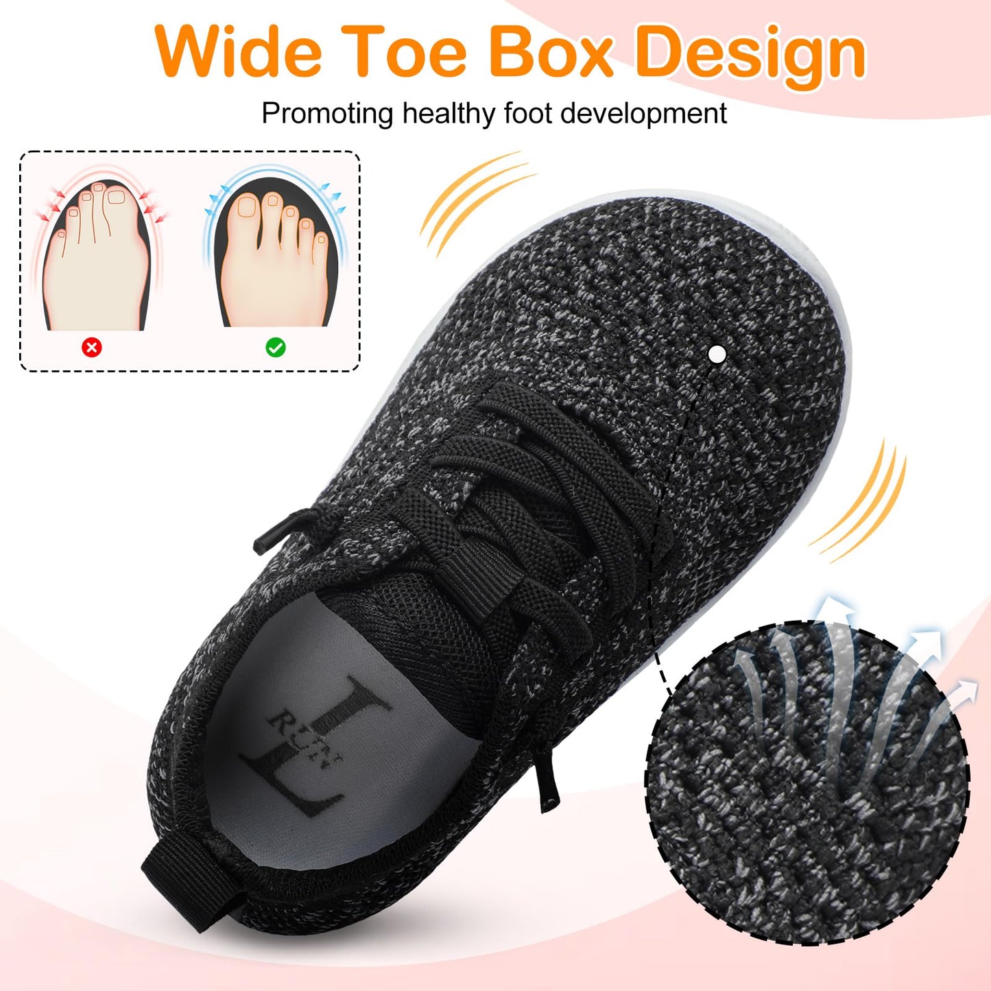 Toddler Barefoot Boys Girls Tennis Shoes
