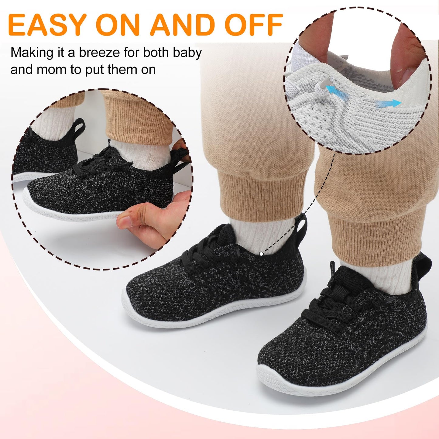 Toddler Barefoot Boys Girls Tennis Shoes