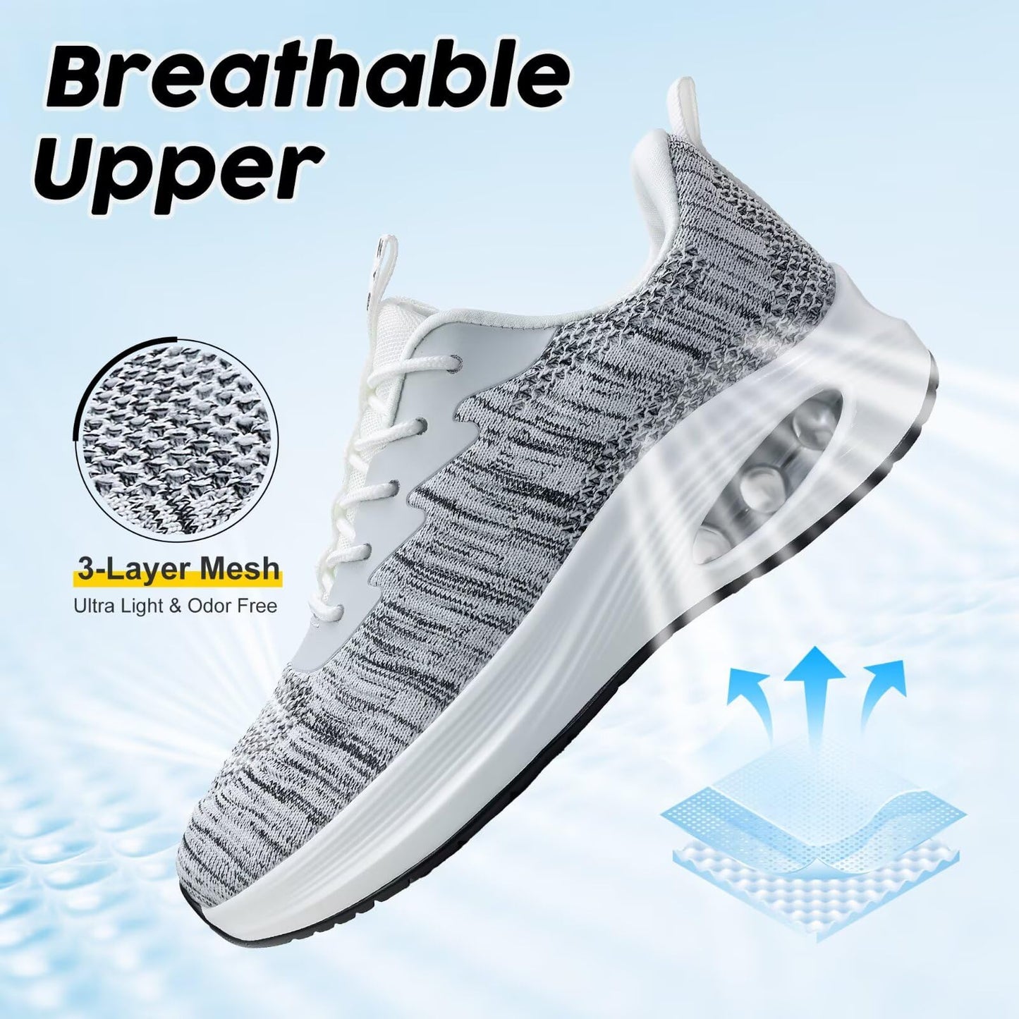 Wide Toe Box Shoes Women Air Cushion Road Running Shoes Extra Wide Width Sneakers
