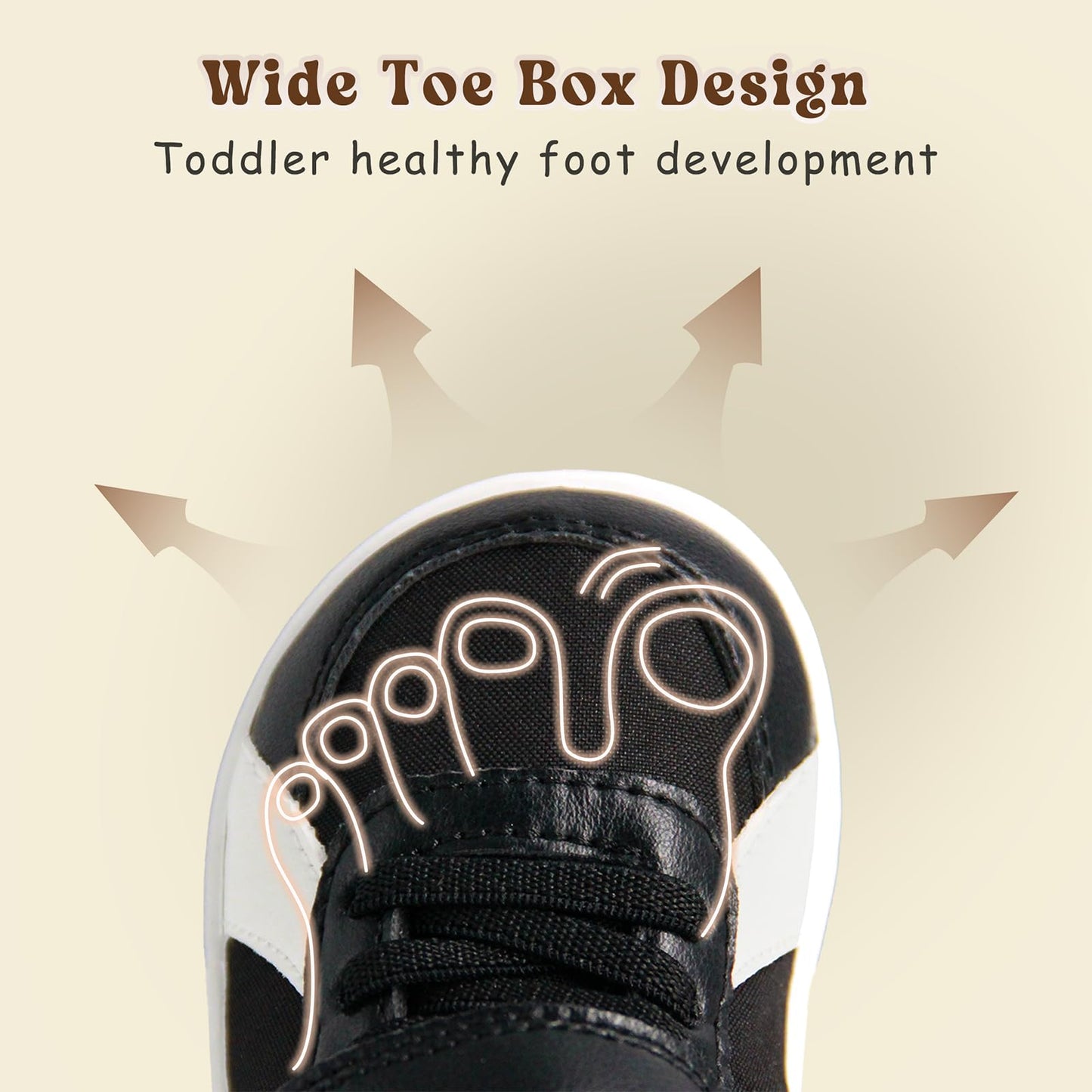 Toddler Wide Toe Box Barefoot Shoes Boys Sneakers