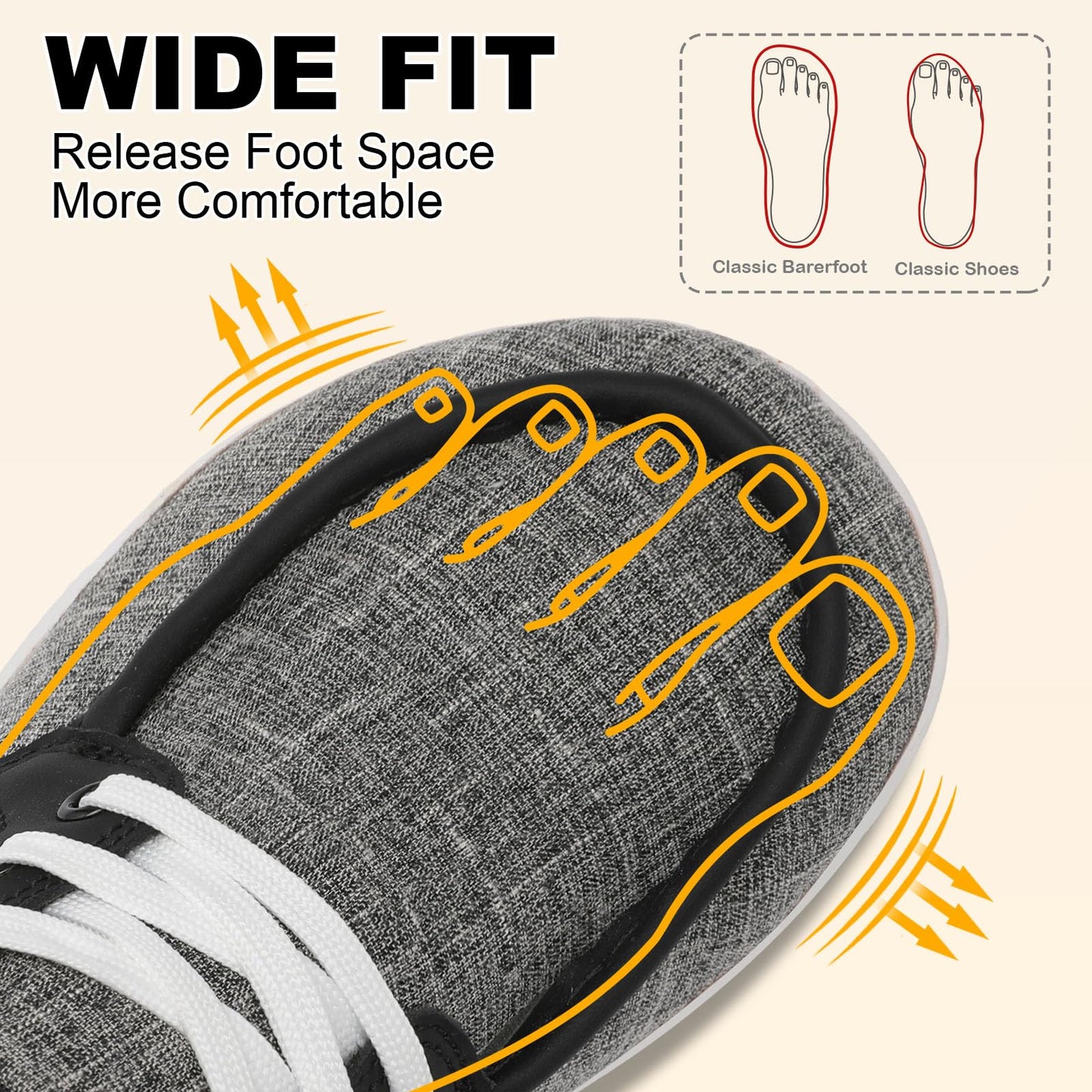 Womens Walking Shoes Barefoot Running Shoes Wide Toe Zero Drop Tennis Sneakers