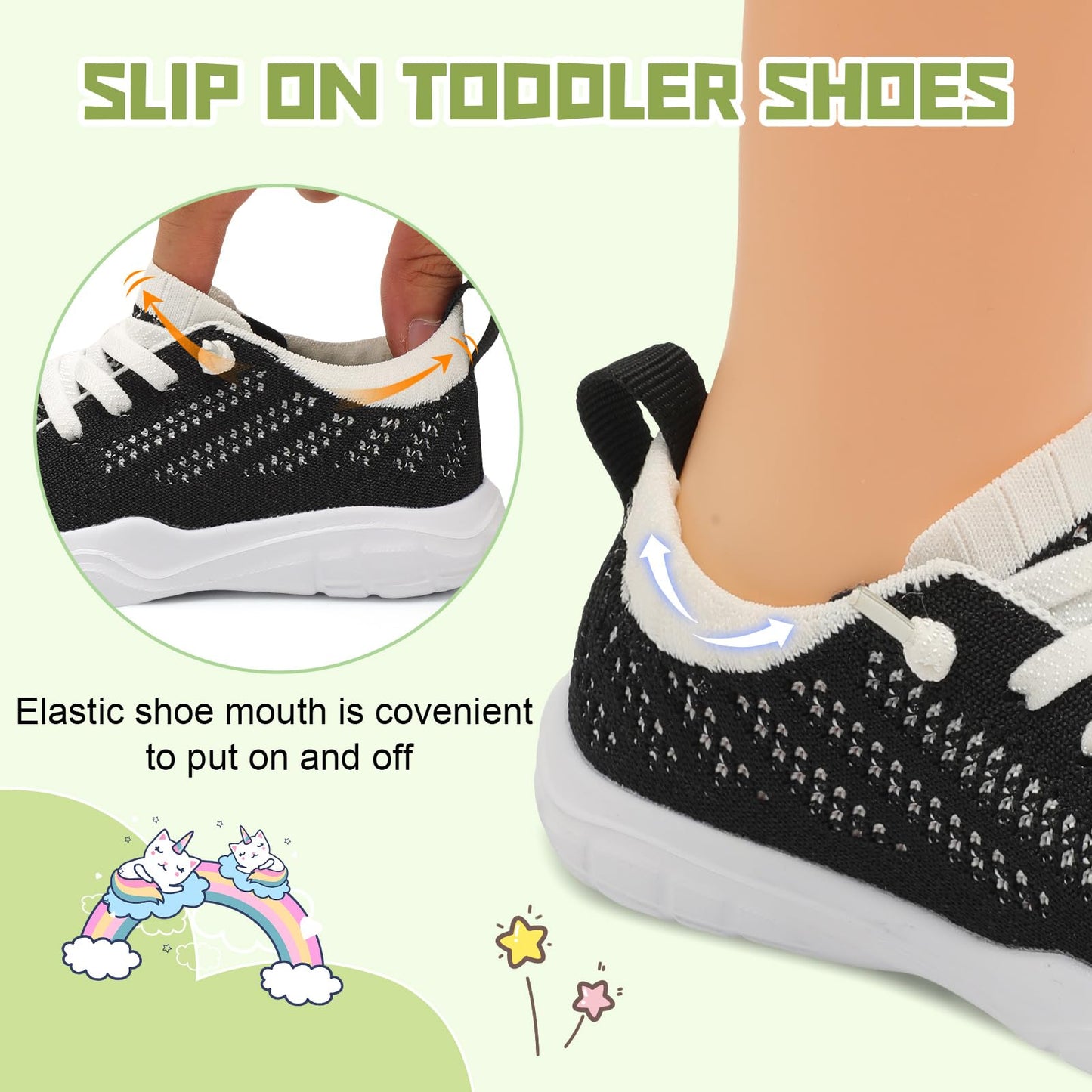 Toddler Shoes for Boys Girls Slip on Sneakers Wide Toe Walking Shoes
