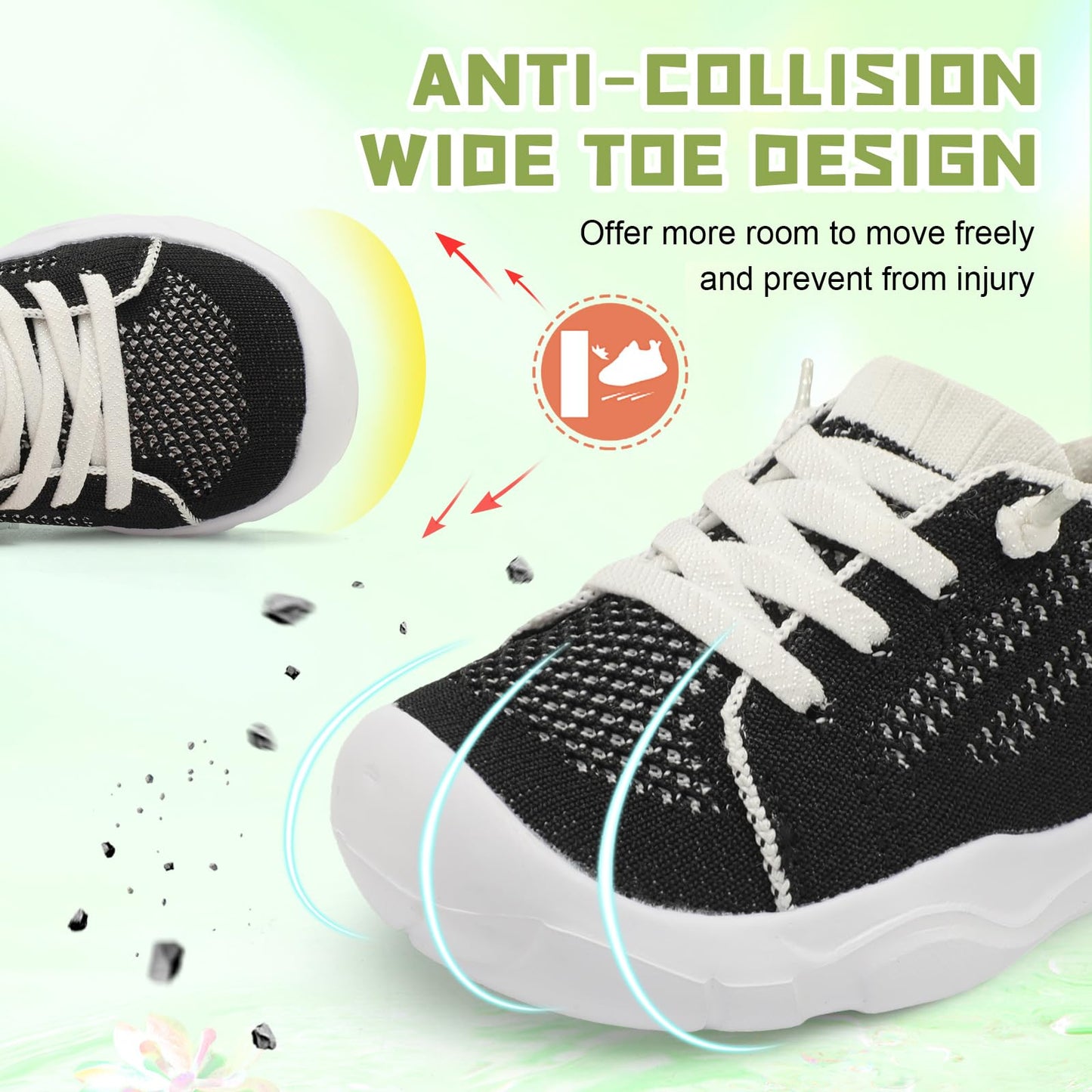 Toddler Shoes for Boys Girls Slip on Sneakers Wide Toe Walking Shoes