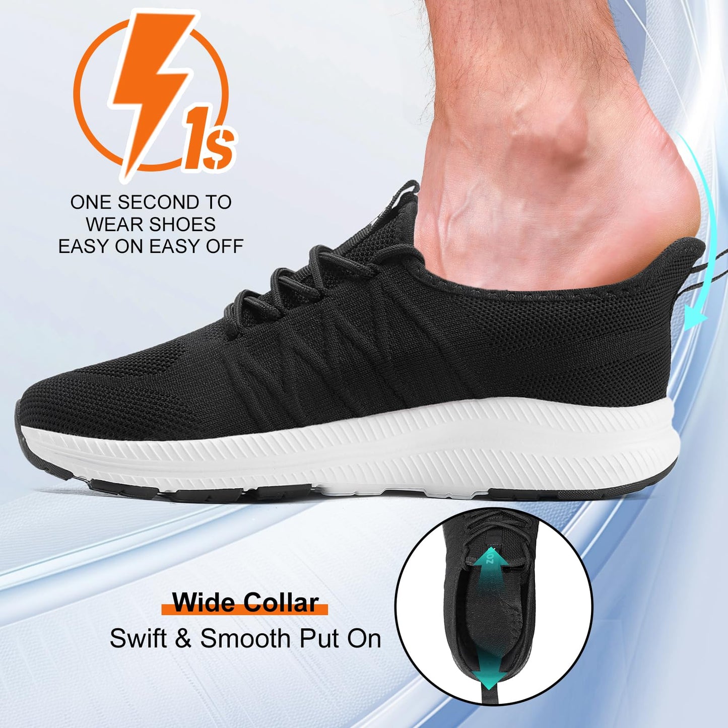 Wide Toe Box Shoes for Men Extra Wide Width Sneakers Non-Slip Ultra Light Wide Tennis Running Shoes
