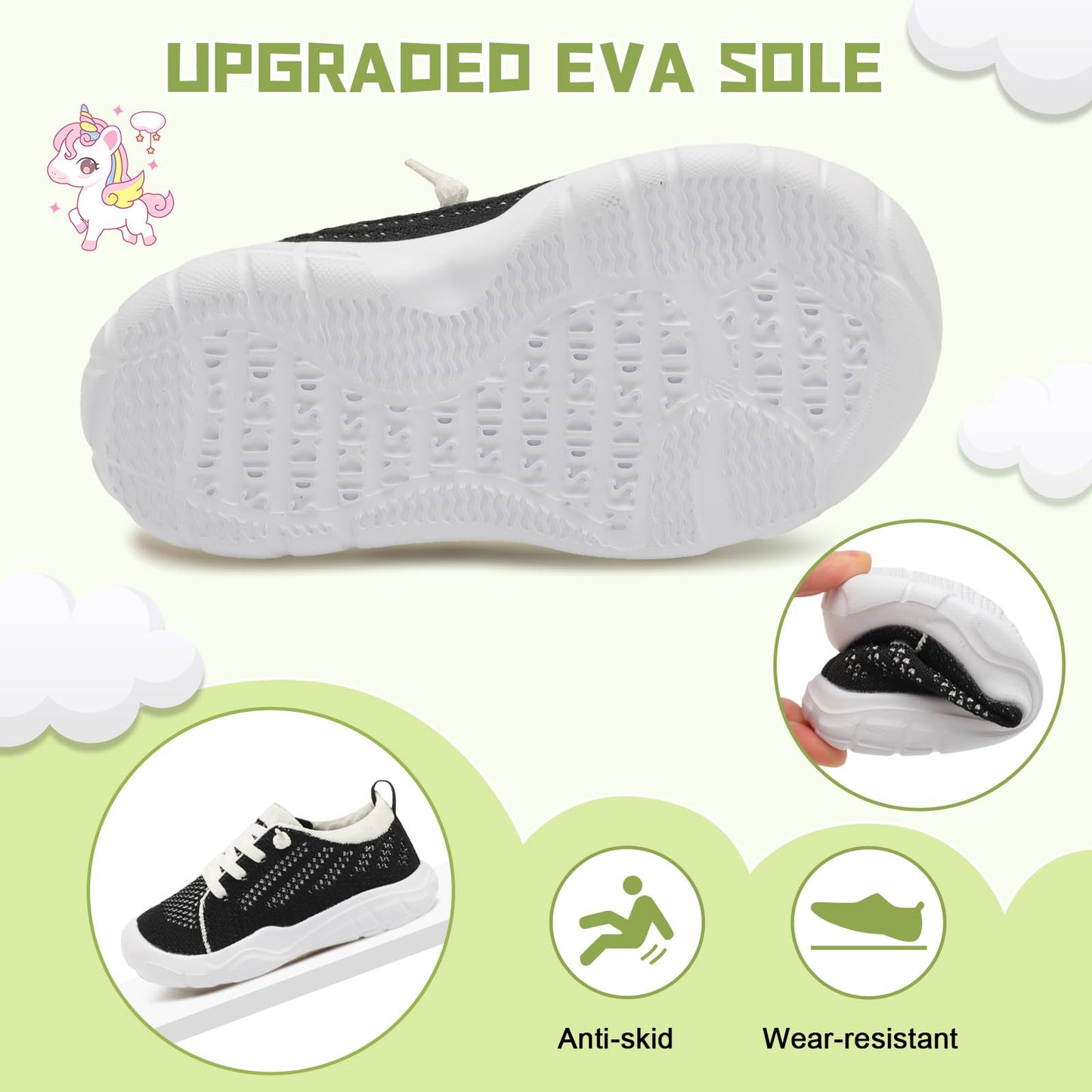 Toddler Shoes for Boys Girls Slip on Sneakers Wide Toe Walking Shoes