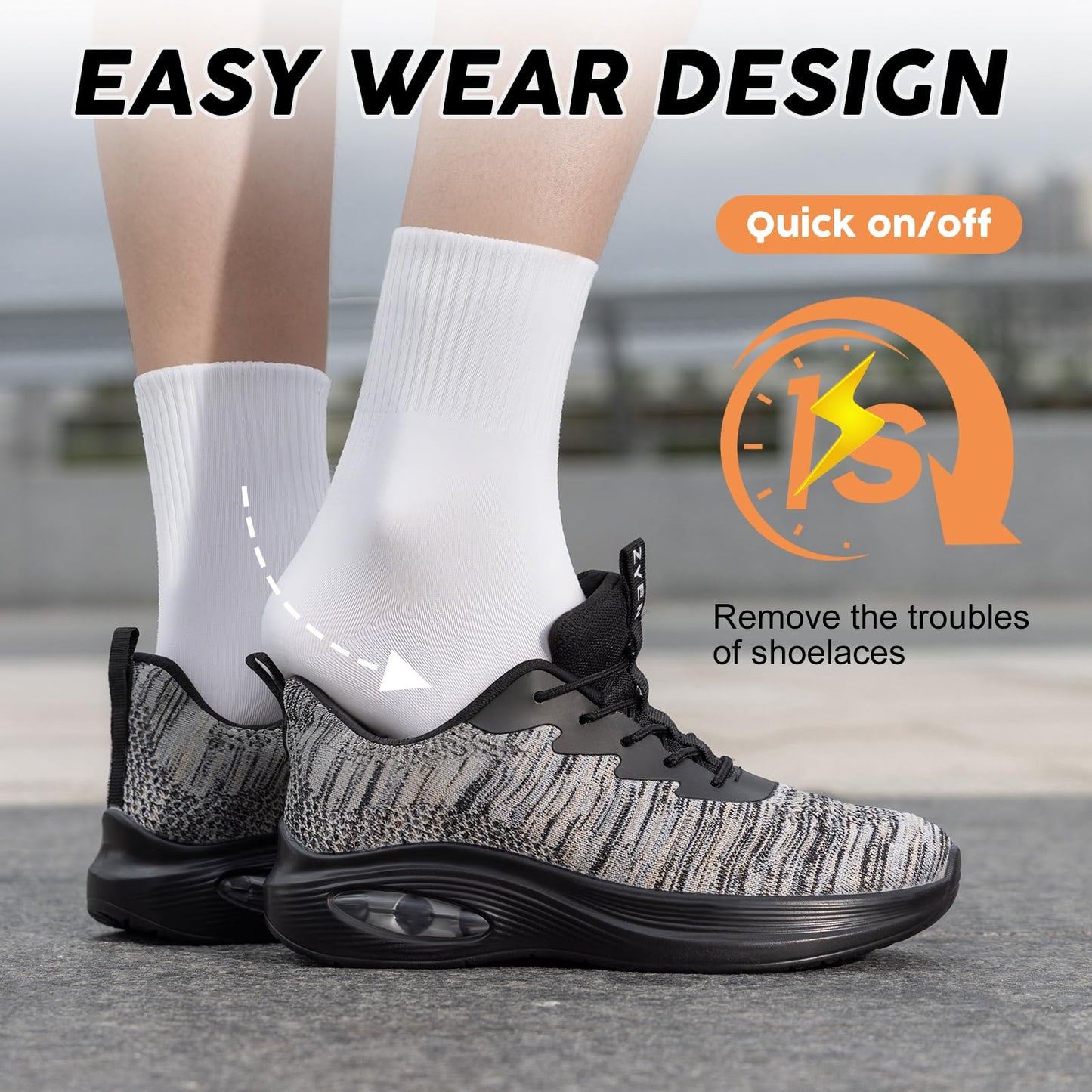 Wide Toe Box Shoes Women Air Cushion Road Running Shoes Extra Wide Width Sneakers