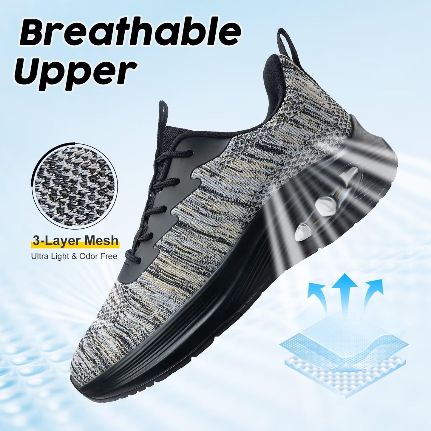 Wide Toe Box Shoes Women Air Cushion Road Running Shoes Extra Wide Width Sneakers