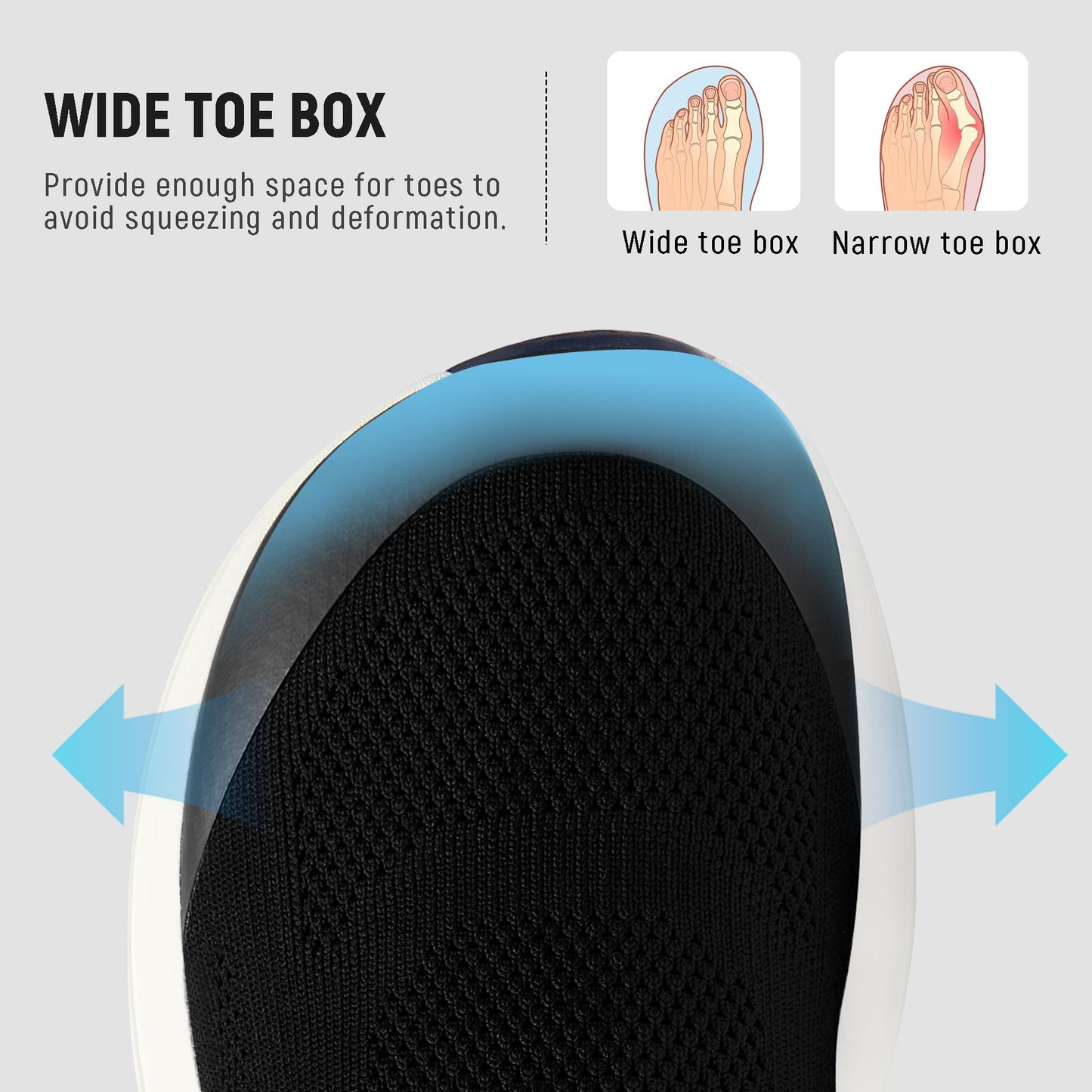 Wide Toe Box Walking Shoes Slip On Breathable Sneakers for Women