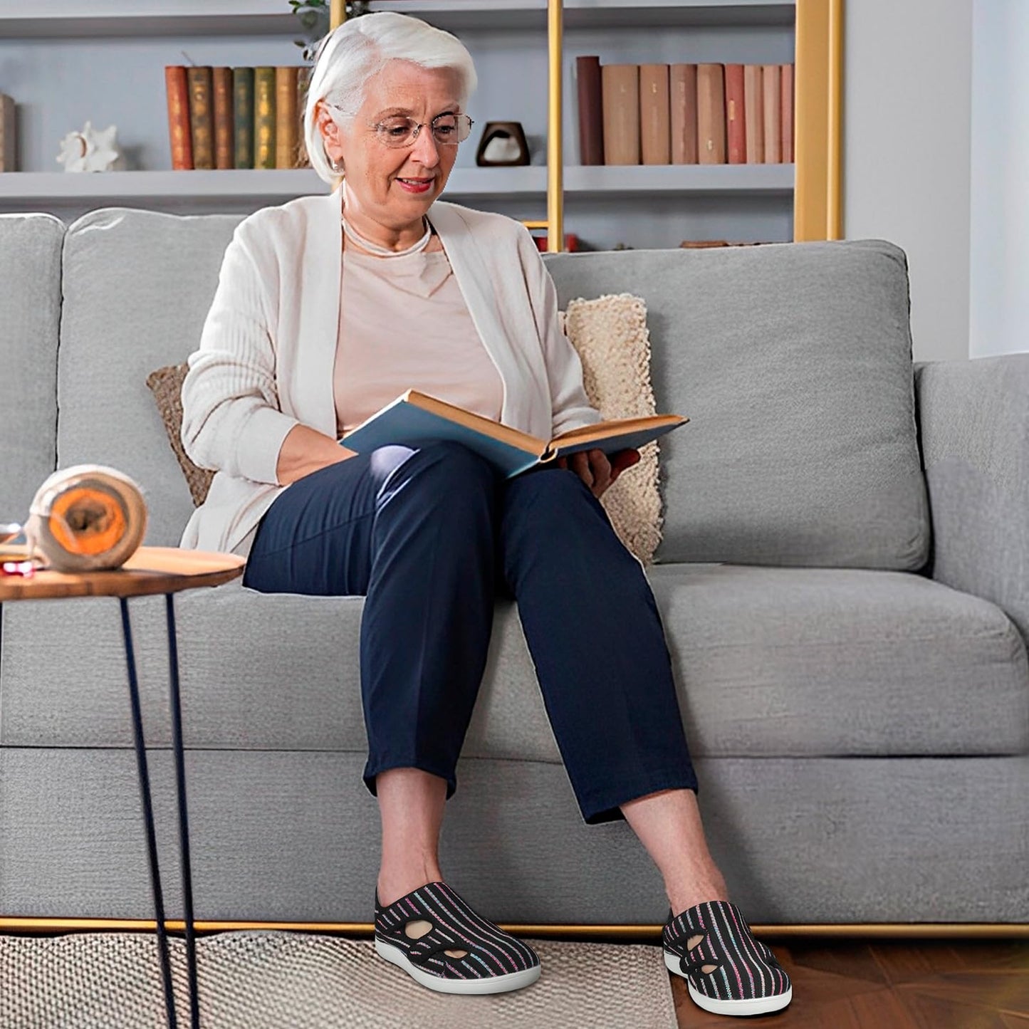 Diabetic Shoes for Women Adjustable Extra Wide Barefoot Walking Shoes