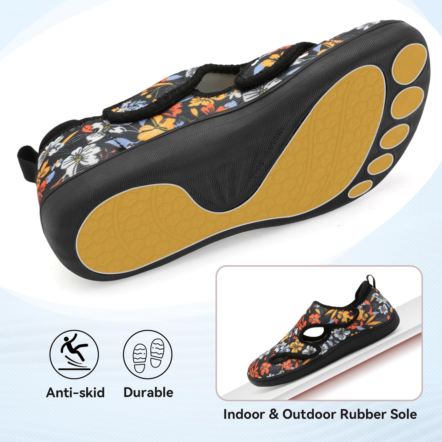 Diabetic Shoes for Women Adjustable Extra Wide Barefoot Walking Shoes