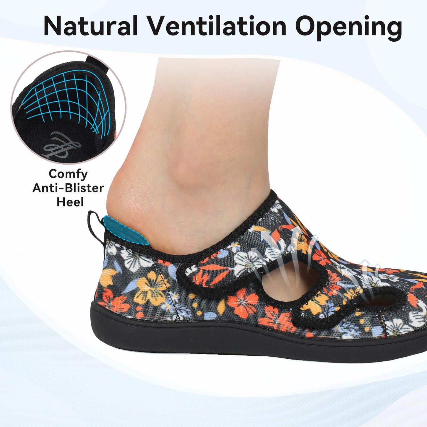 Diabetic Shoes for Women Adjustable Extra Wide Barefoot Walking Shoes