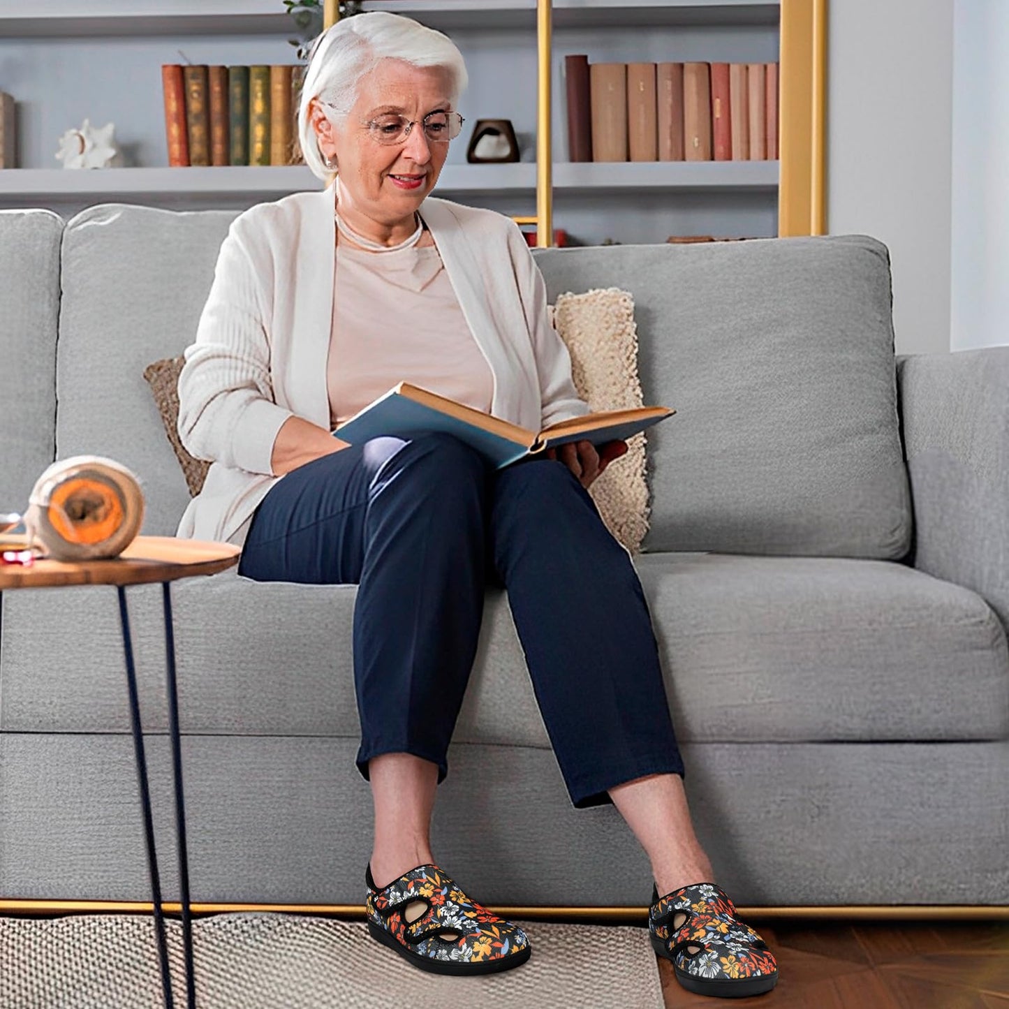 Diabetic Shoes for Women Adjustable Extra Wide Barefoot Walking Shoes