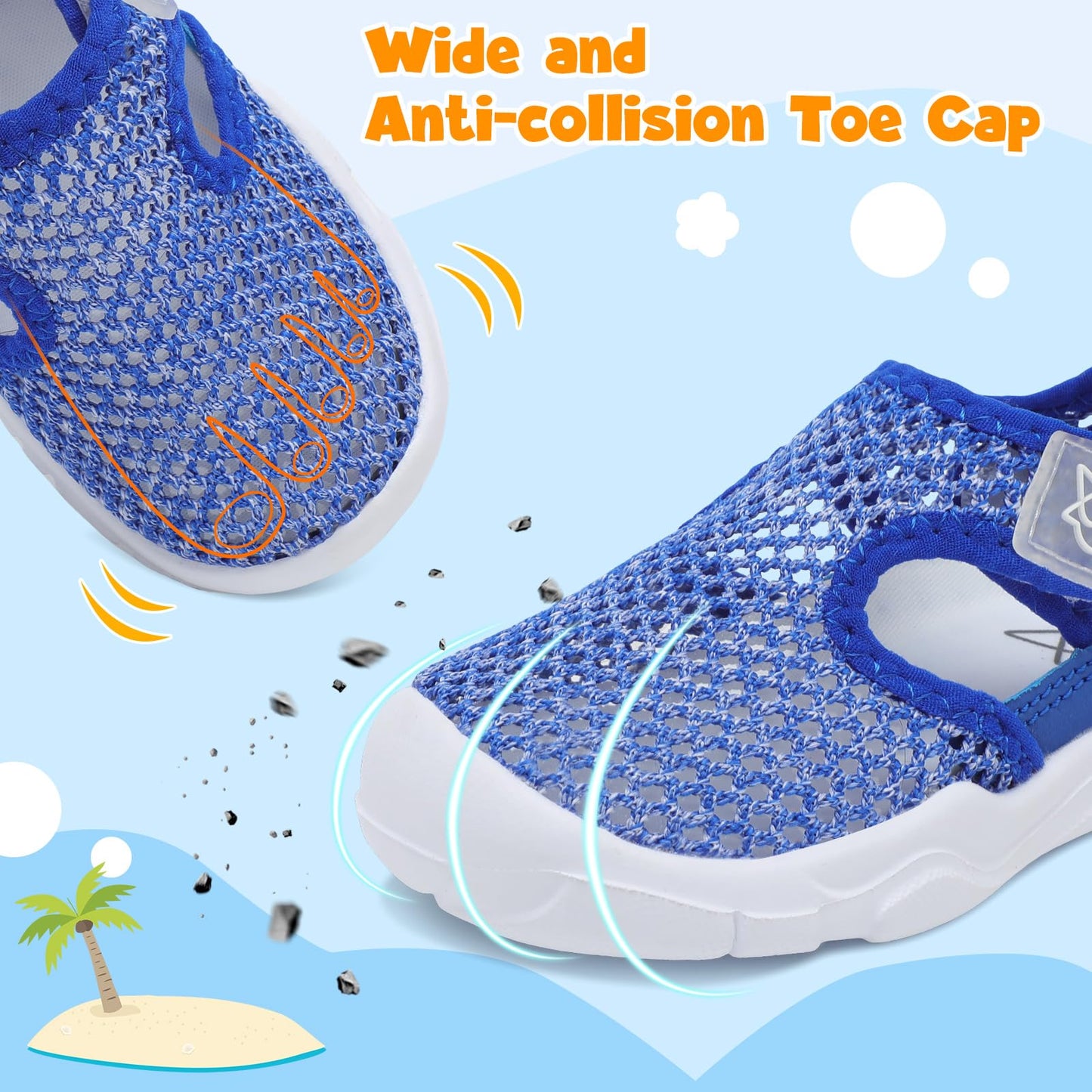Toddler Sandals Boys Girls Wide Sandals Kids Water Sandal Shoes Lightweight Barefoot Summer Shoes for Beach Swim