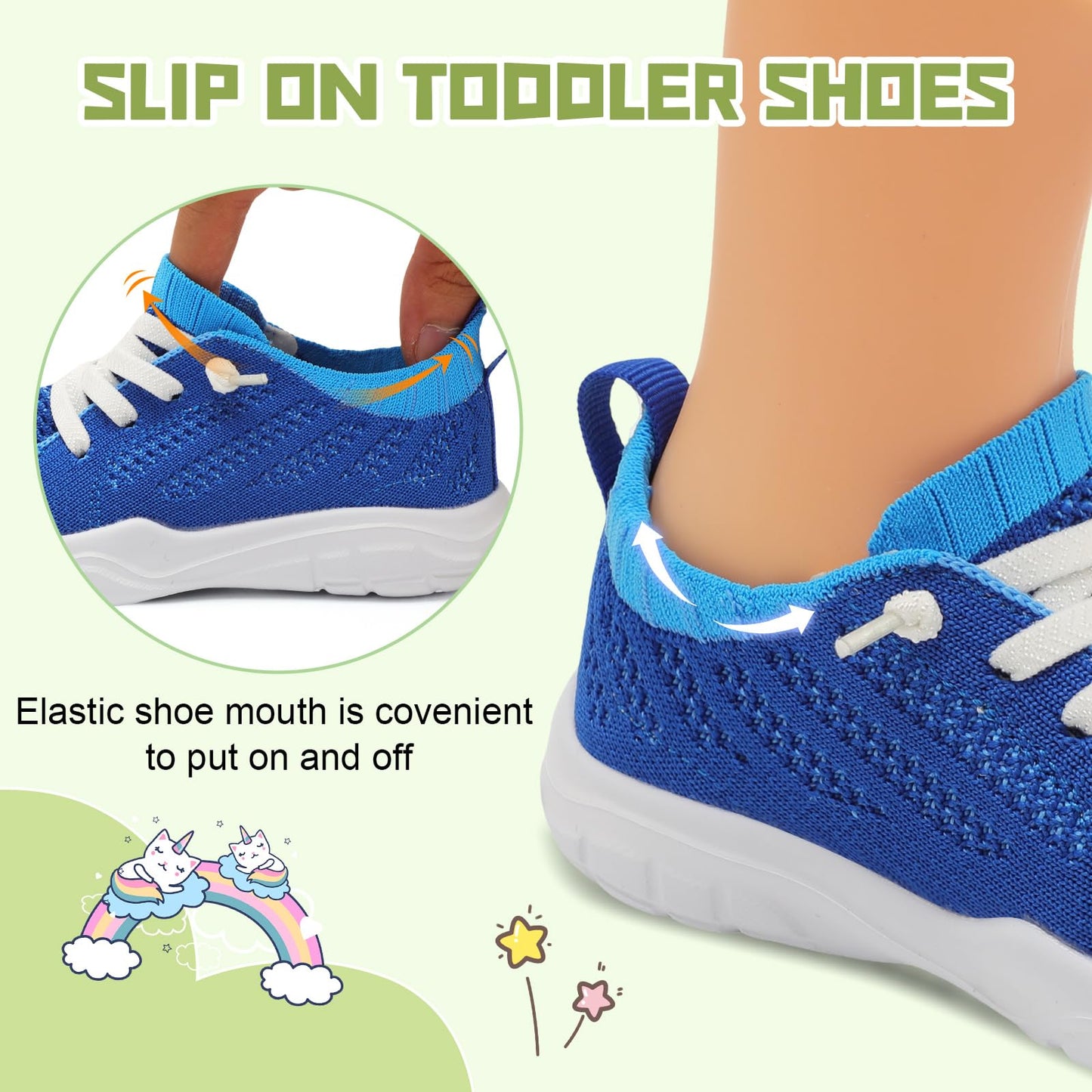 Toddler Shoes for Boys Girls Slip on Sneakers Wide Toe Walking Shoes