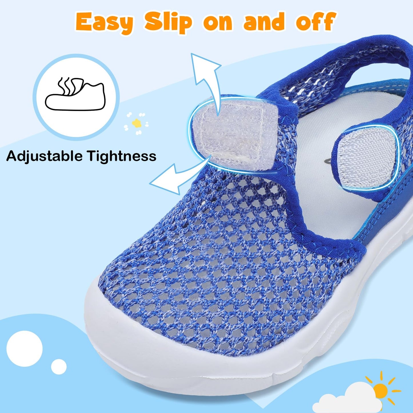 Toddler Sandals Boys Girls Wide Sandals Kids Water Sandal Shoes Lightweight Barefoot Summer Shoes for Beach Swim