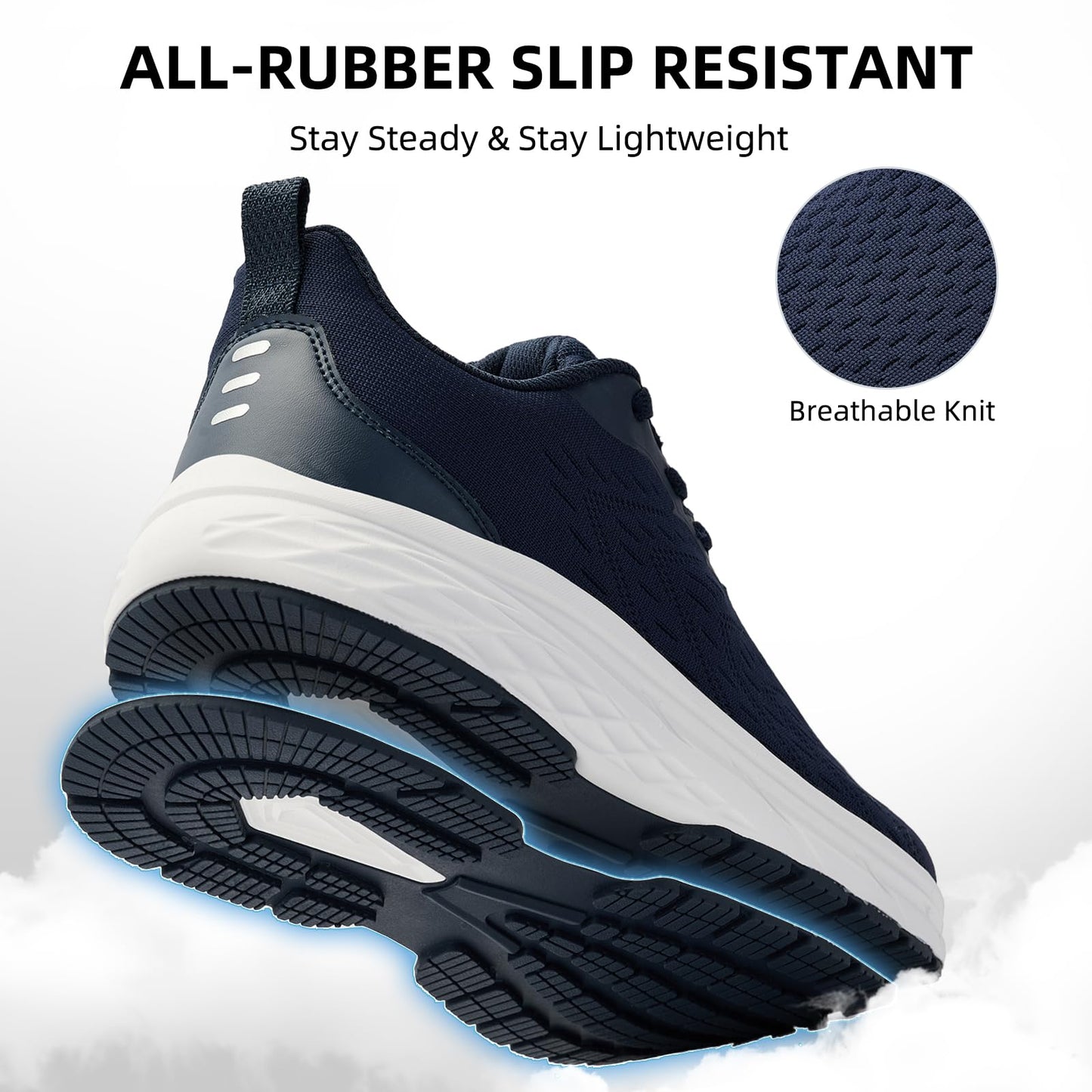 Wide Toe Box Shoes for Men - Wide Width Walking Shoes Comfortable Athletic Running Tennis