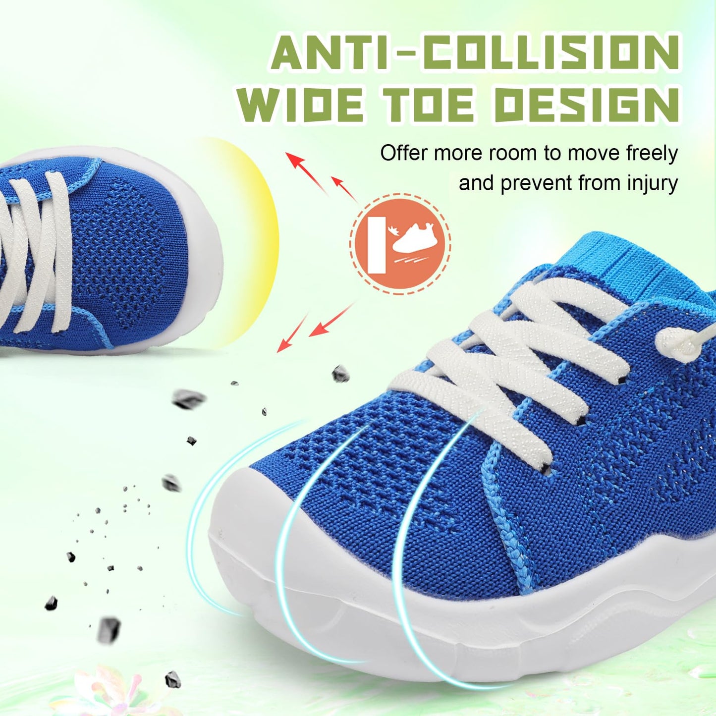 Toddler Shoes for Boys Girls Slip on Sneakers Wide Toe Walking Shoes