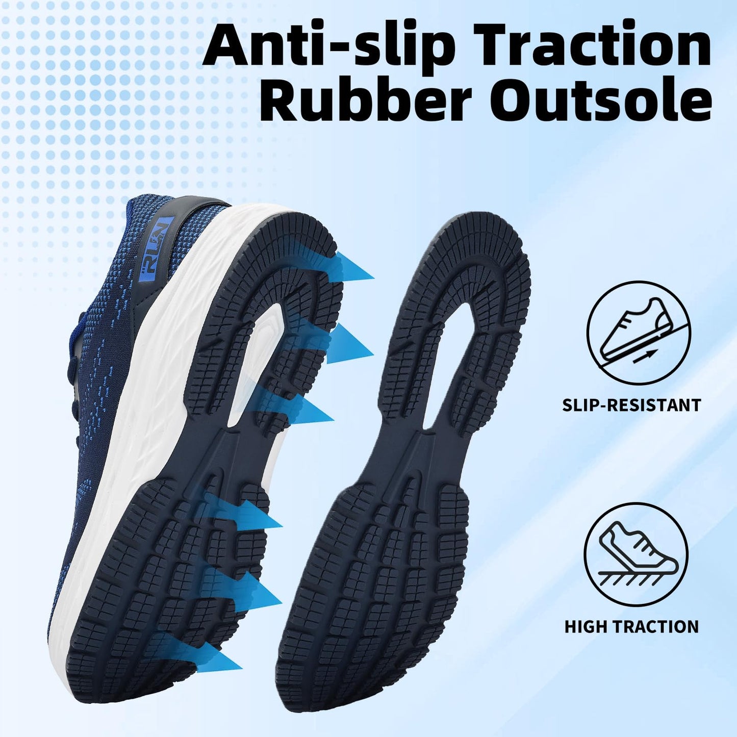 Wide Toe Box Shoes for Men Cushioned Road Running Shoe Non Slip Mens
