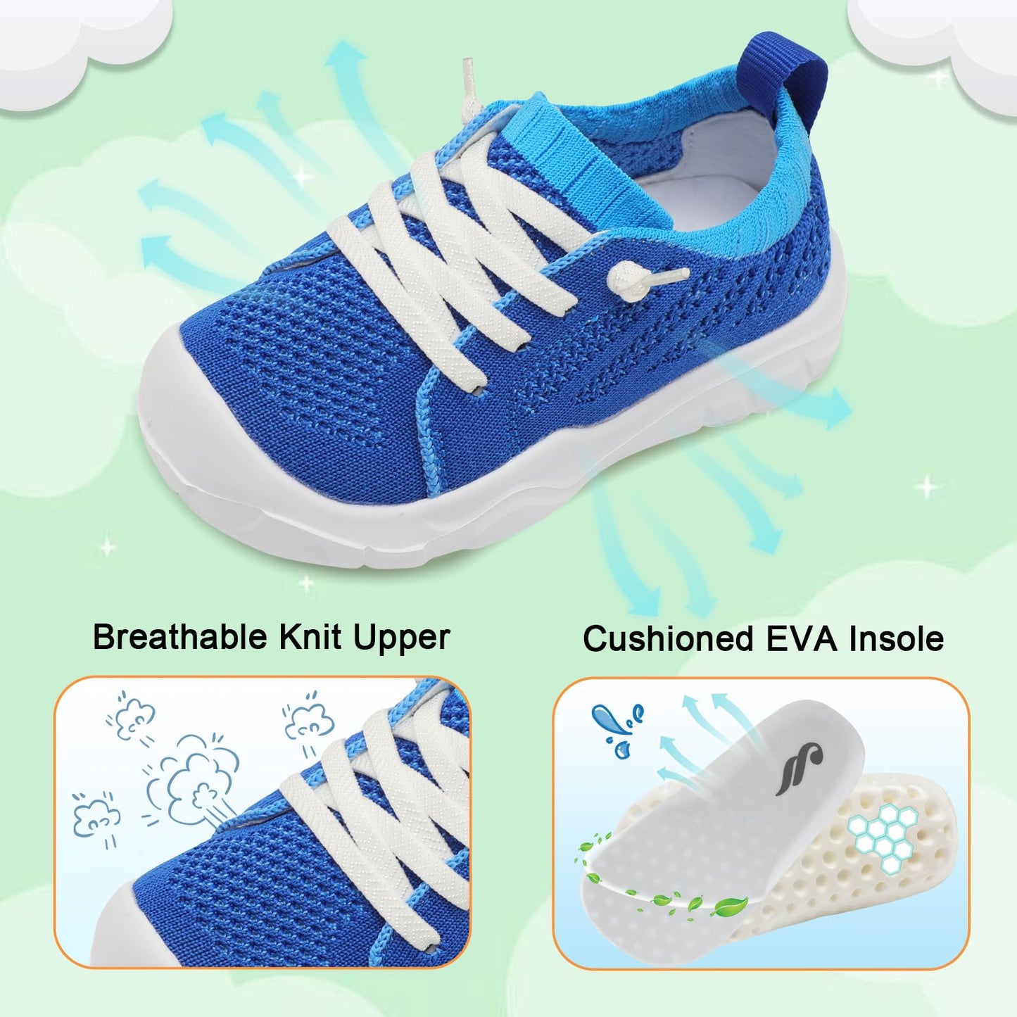 Toddler Shoes for Boys Girls Slip on Sneakers Wide Toe Walking Shoes