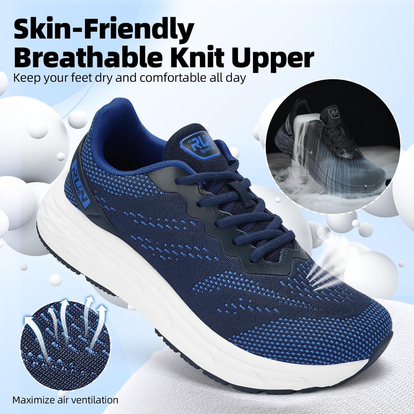 Wide Toe Box Shoes for Men Cushioned Road Running Shoe Non Slip Mens