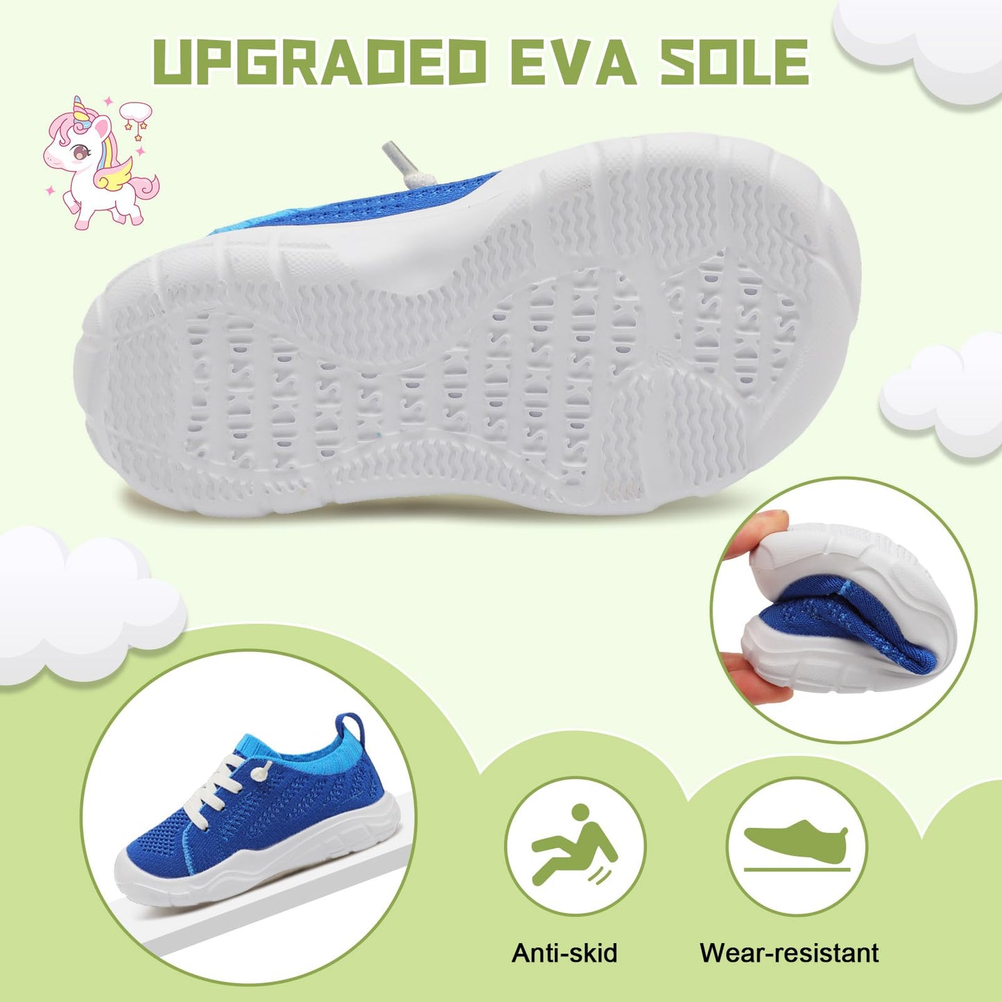 Toddler Shoes for Boys Girls Slip on Sneakers Wide Toe Walking Shoes
